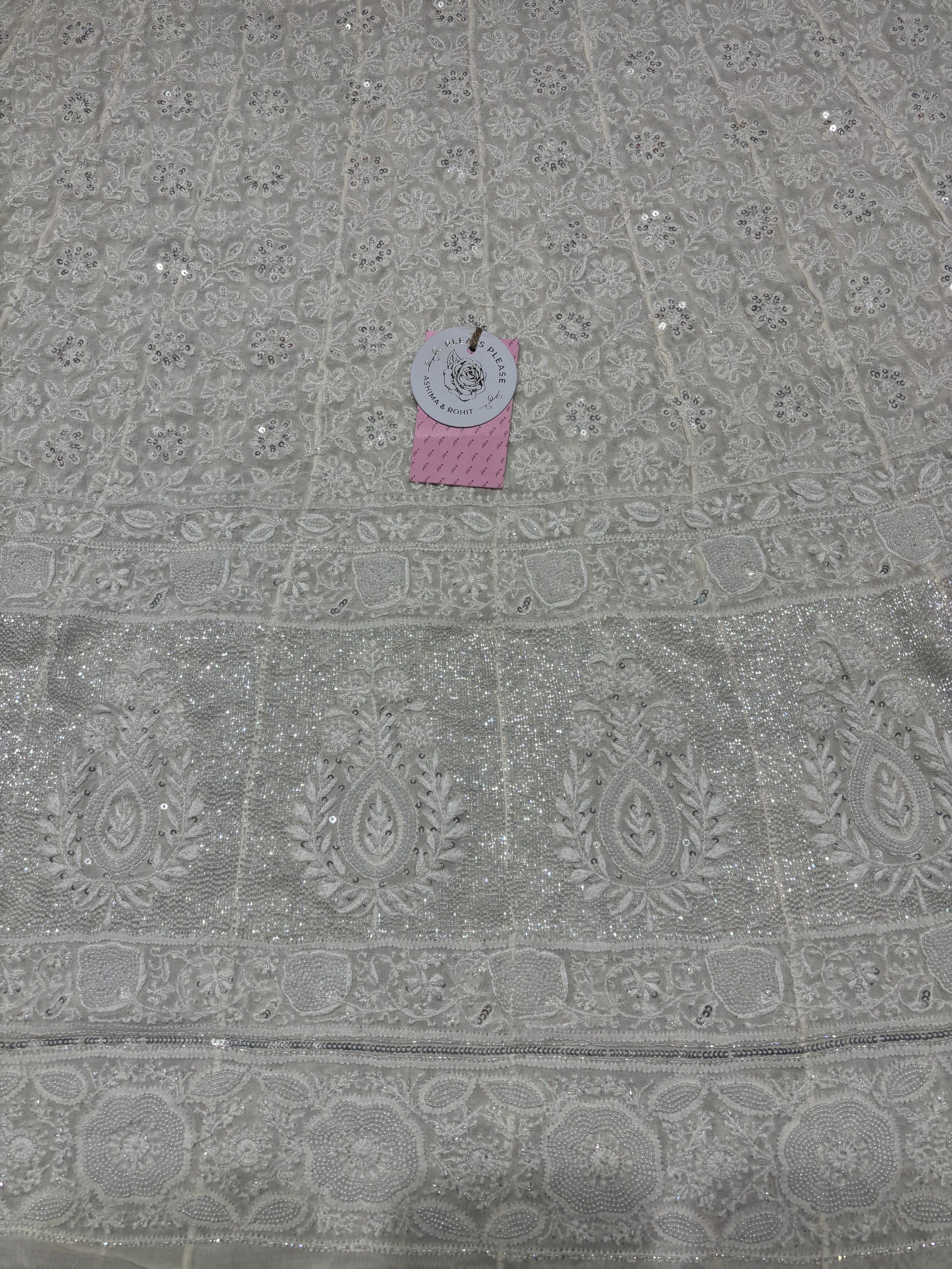 Dyeable Pure & Premium Georgette Chikankari Anarkali & Dupatta Set