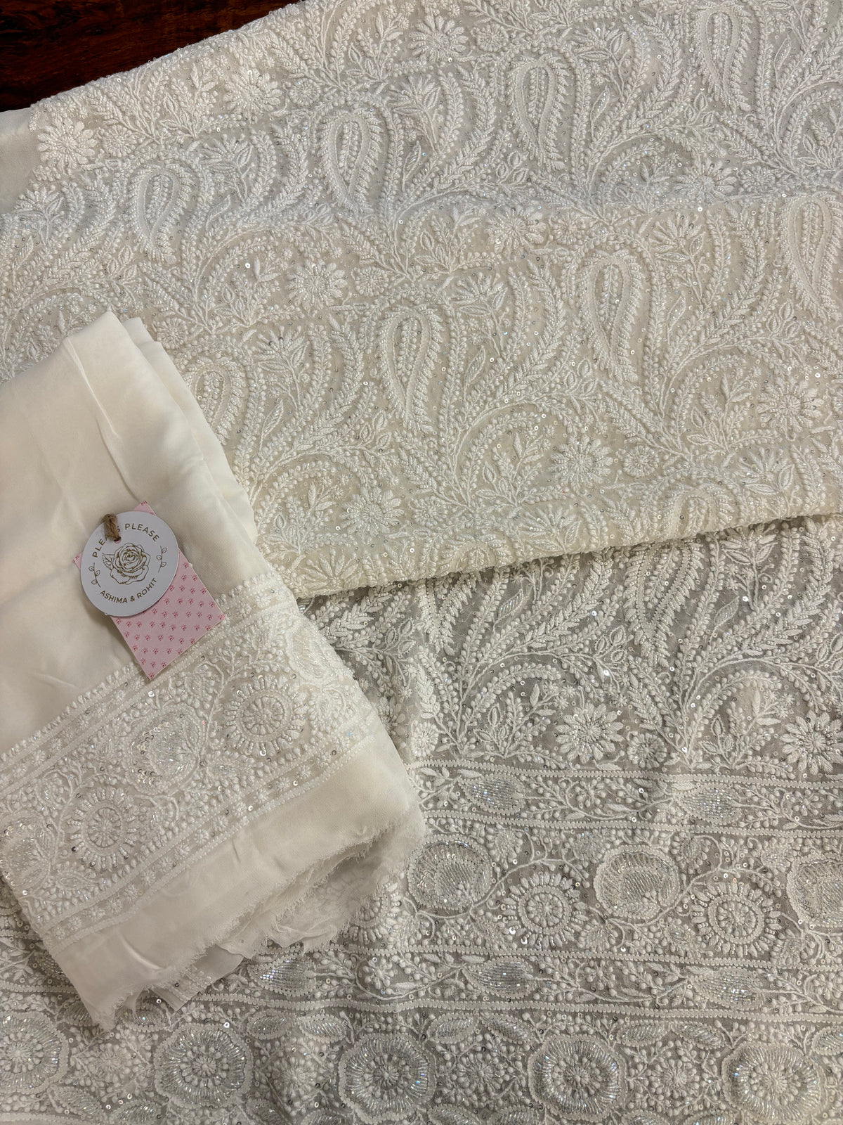 Dyeable Pure Georgette Chikankari Kurta & Dupatta