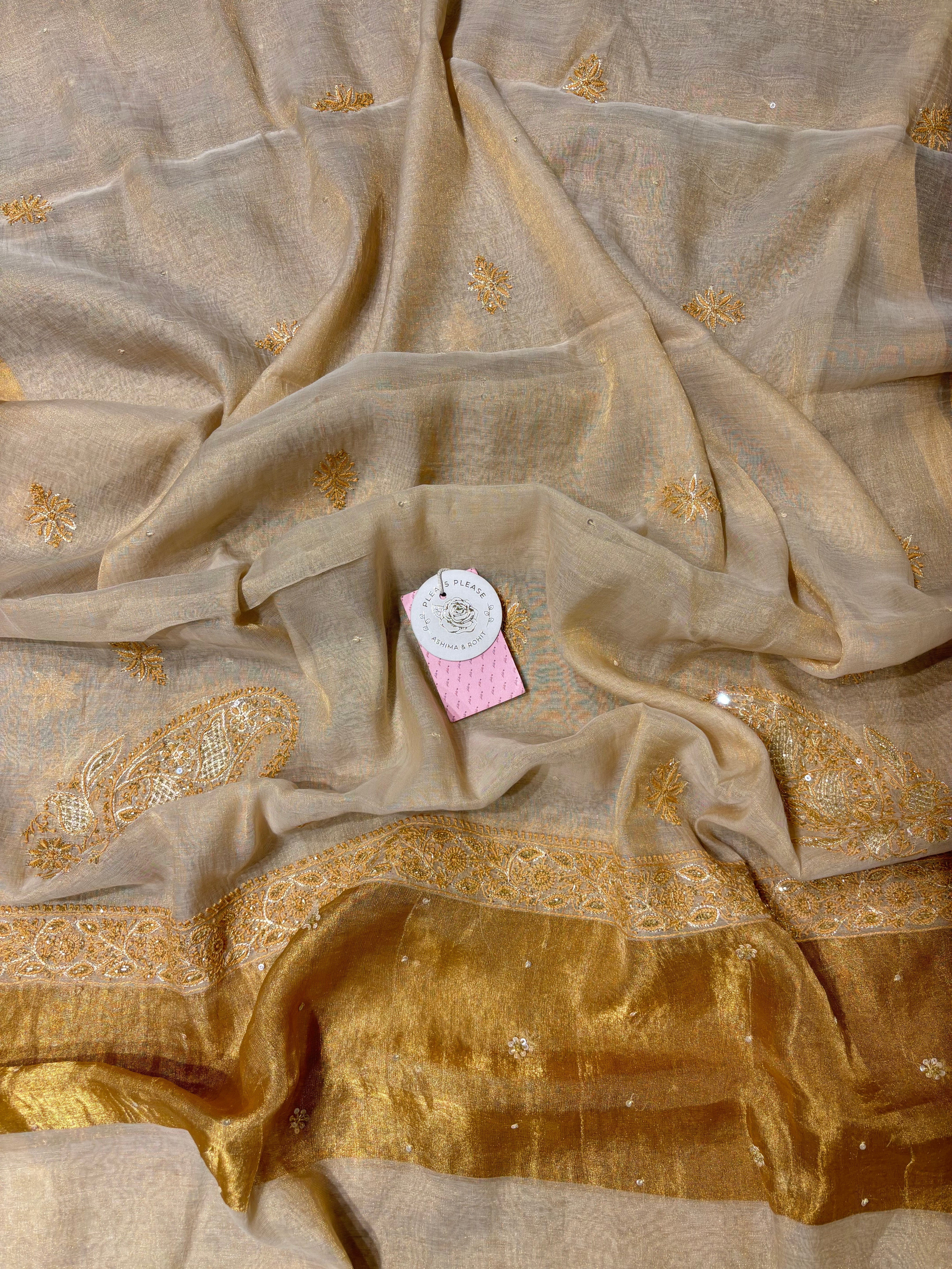 Dyeable Pure Tissue Chikankari Kurta & Dupatta