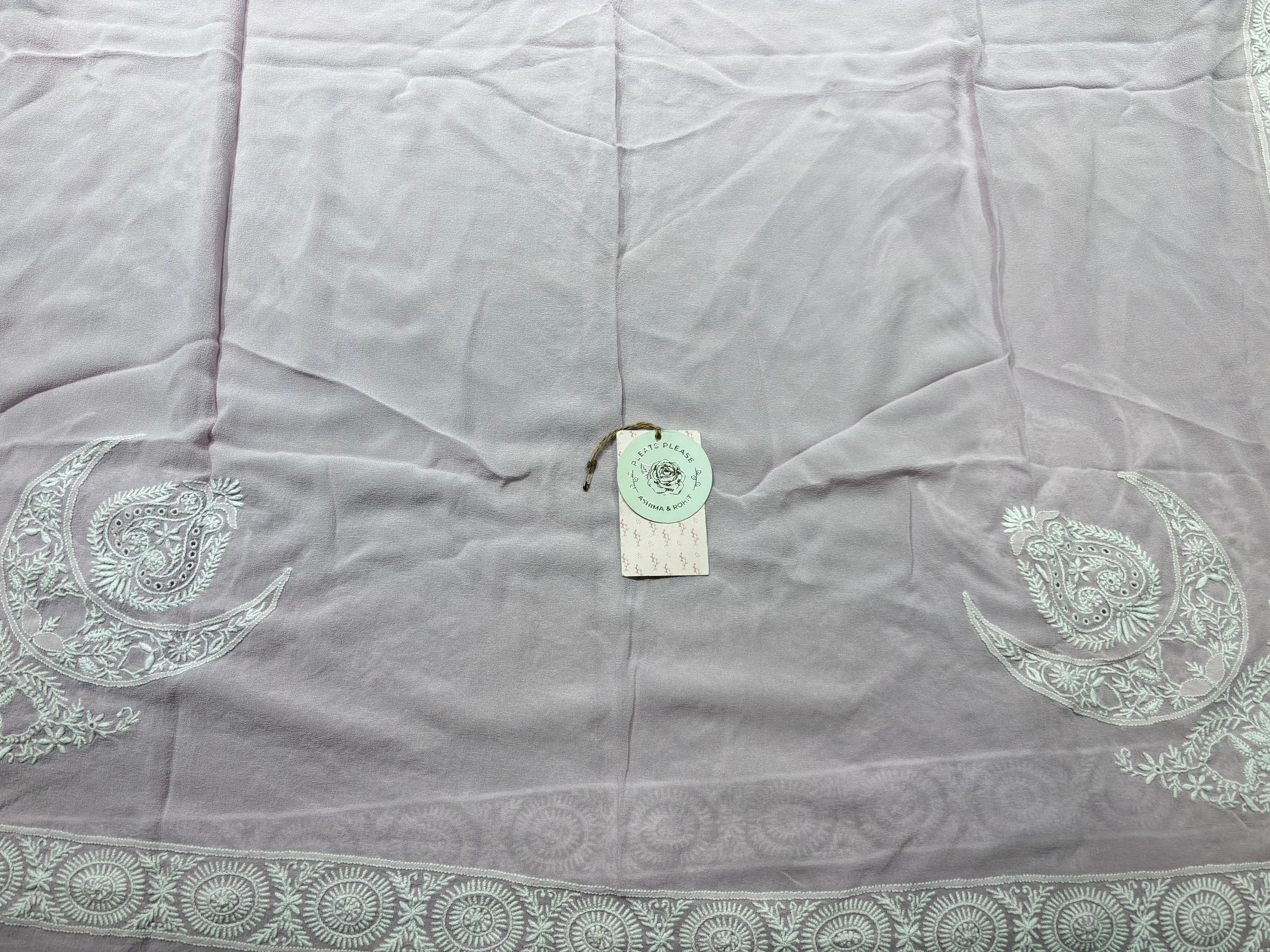 Lilac Pure & Premium Georgette Chikankari Dupatta