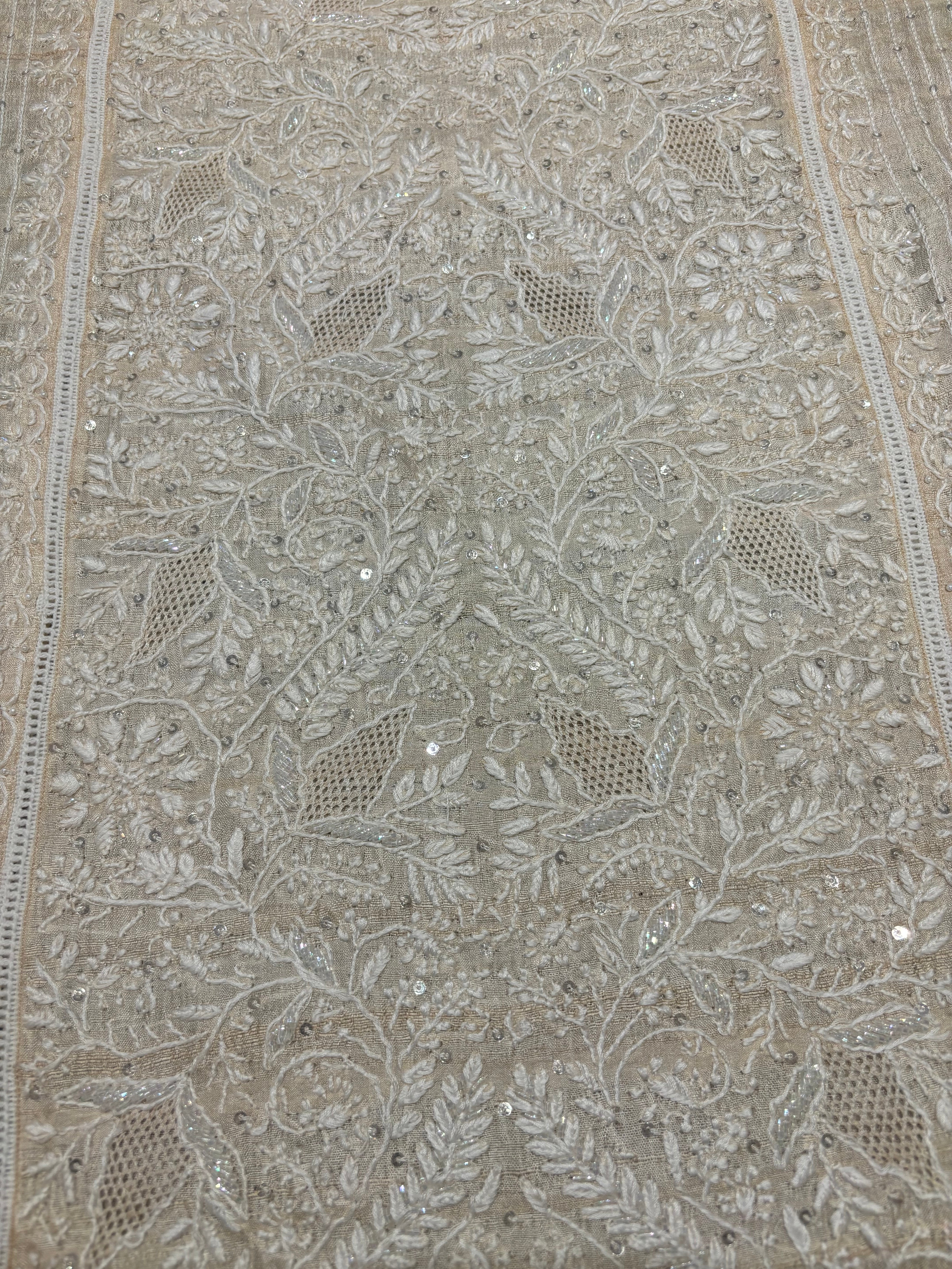 Dyeable Silk Chikankari Kurta and dupatta