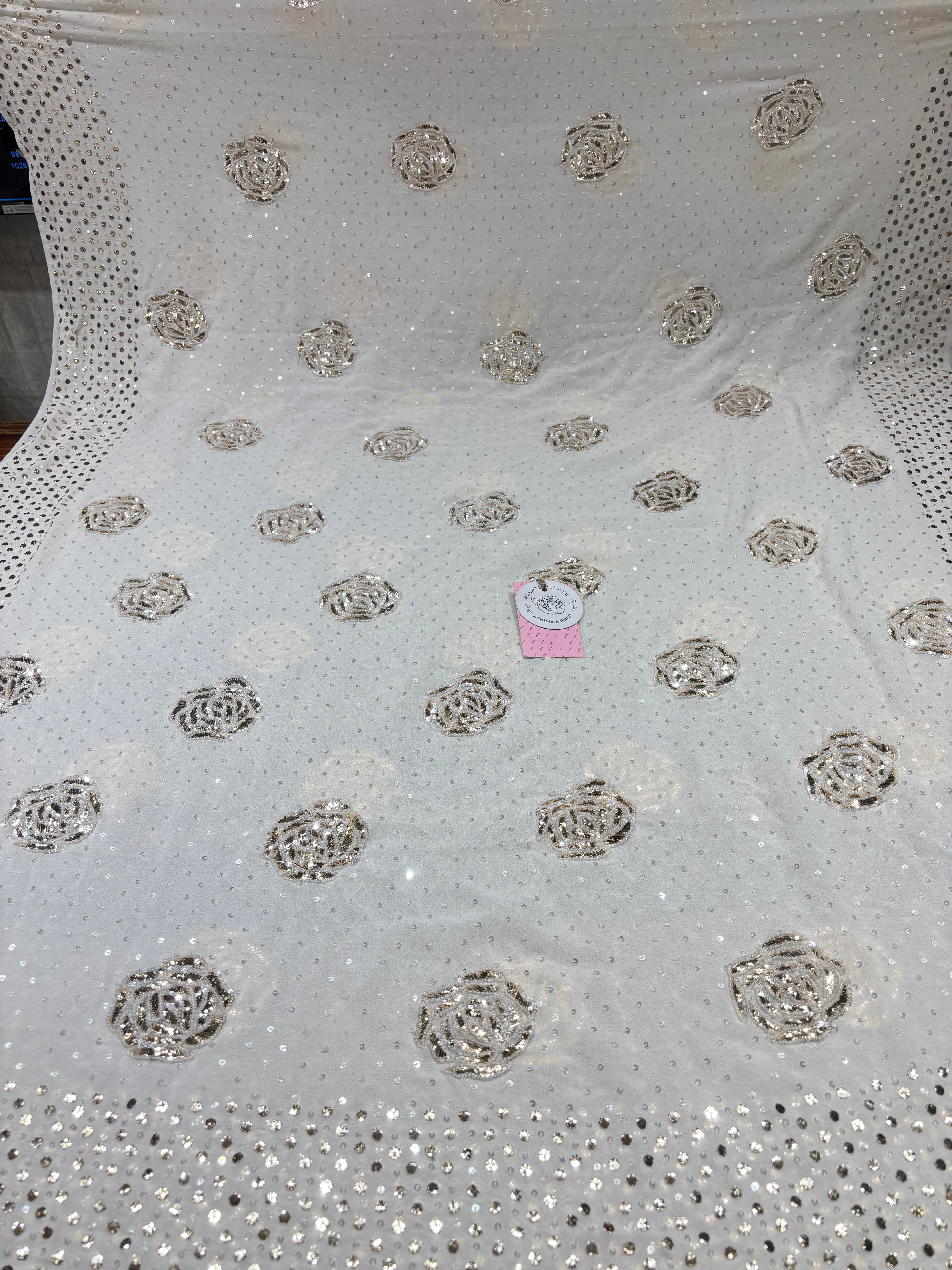 Dyeable Pure & Premium Georgette Mukaish Anarkali & Dupatta Set