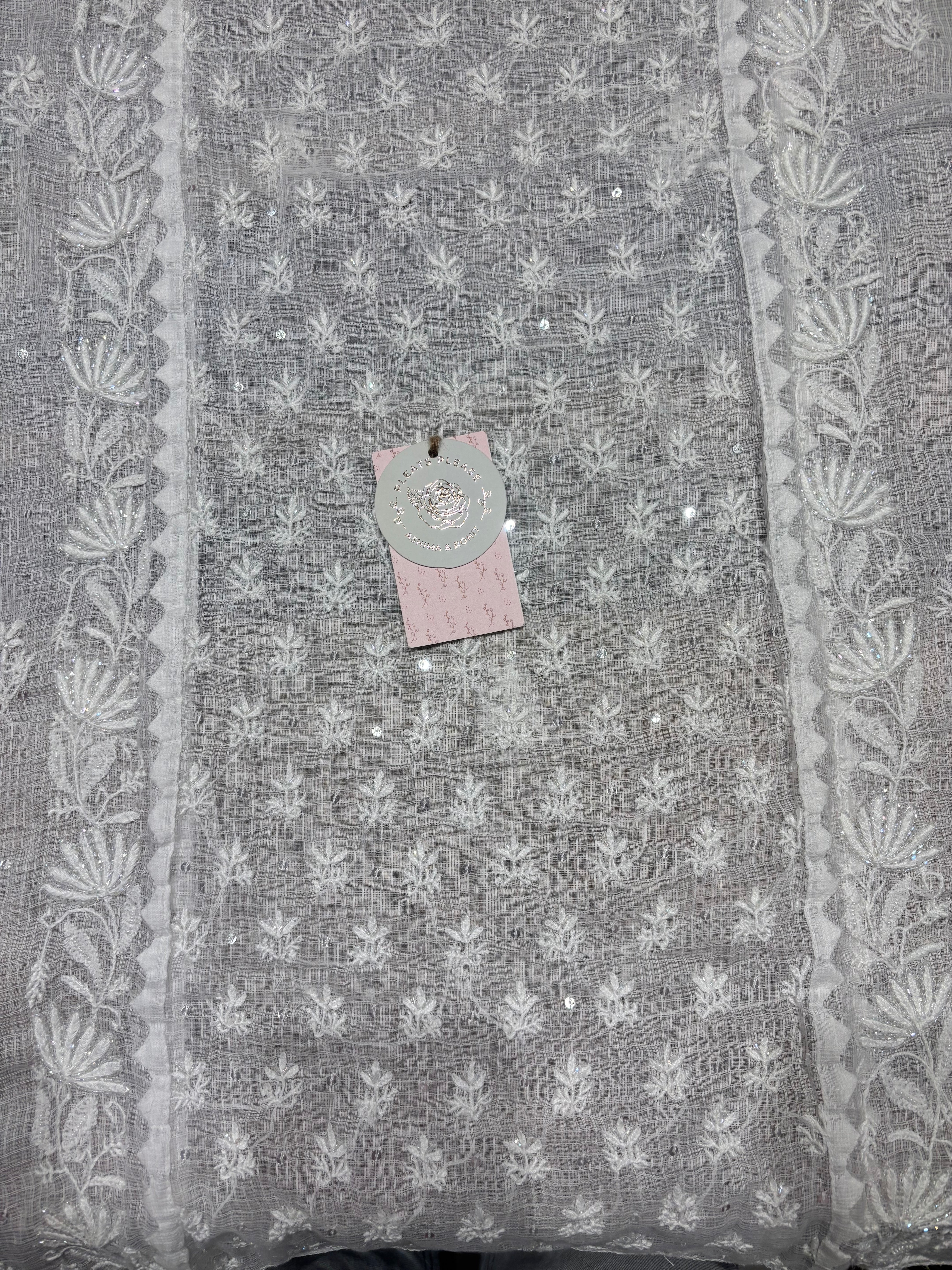 Dyeable kota Chikankari kurta and Dupatta Set