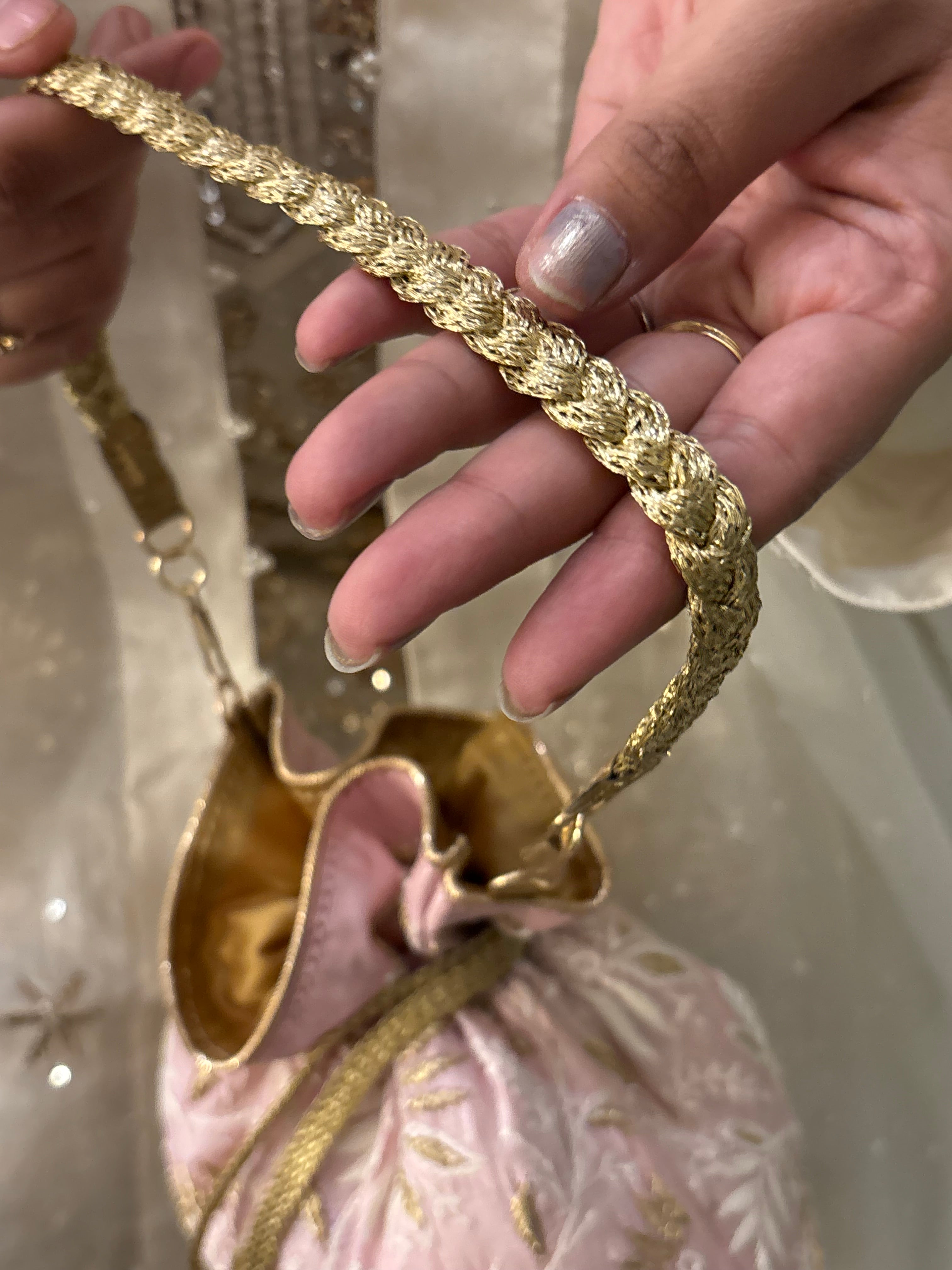 Lilac Chikankari Potli