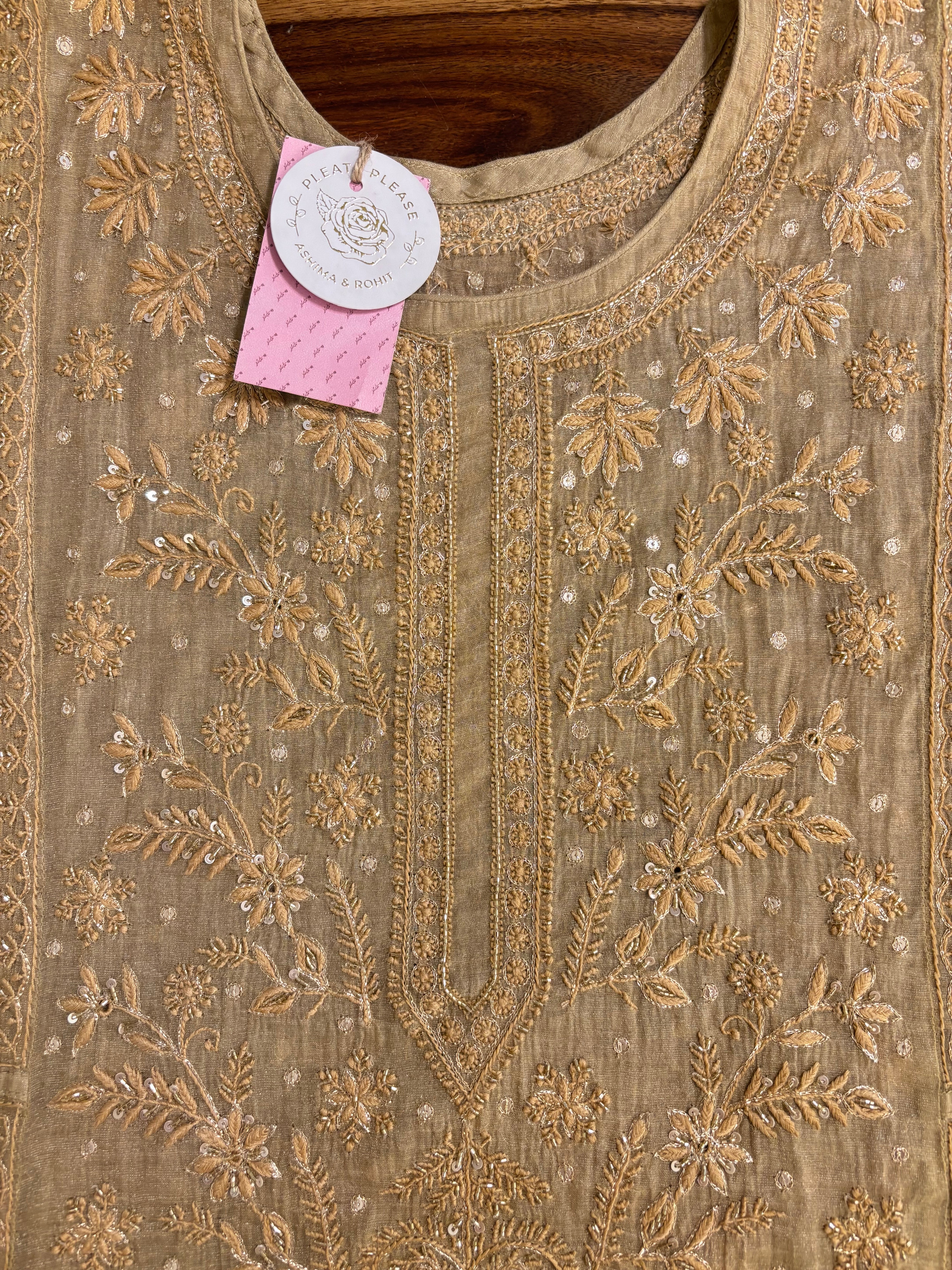 Sanddrift Pure & Premium Tissue Chikankari Kurta & Dupatta
