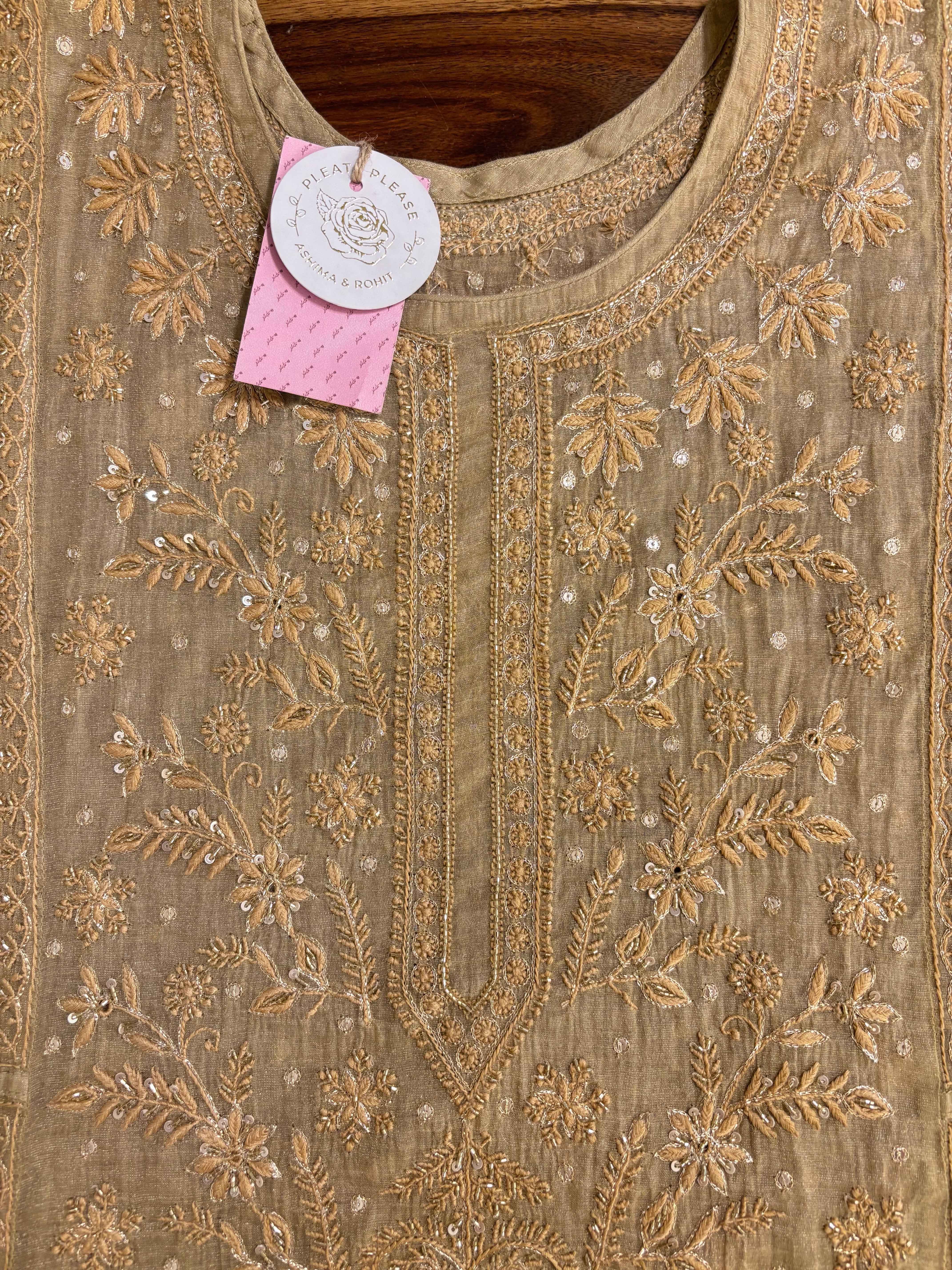 Sanddrift Pure & Premium Tissue Chikankari Kurta & Dupatta