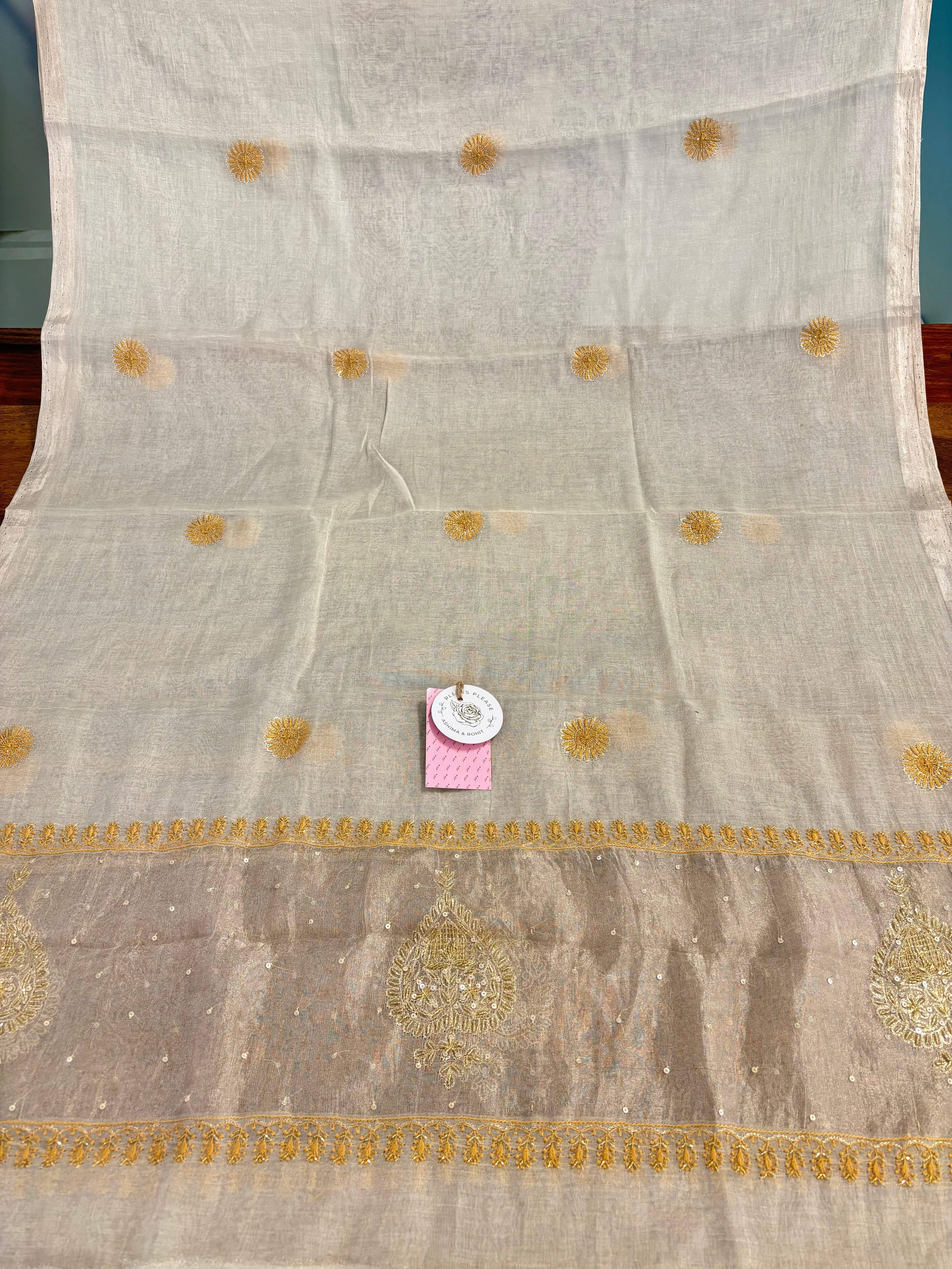 Dyeable Silver Tissue Bajirao Chikankari Anarkali & Dupatta Set