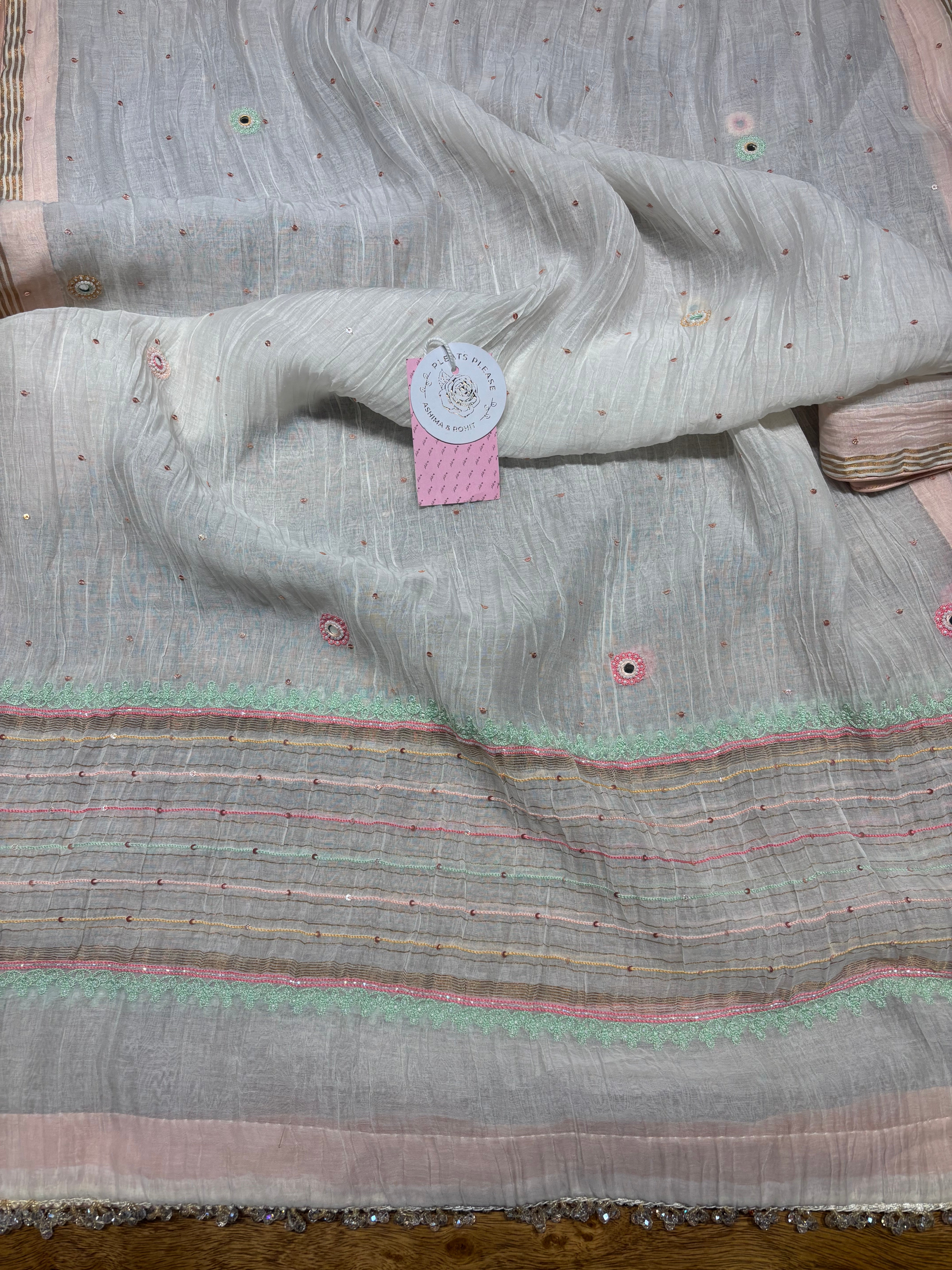 Dyeable Chanderi Mul Chikankari Kurta & Dupatta Set