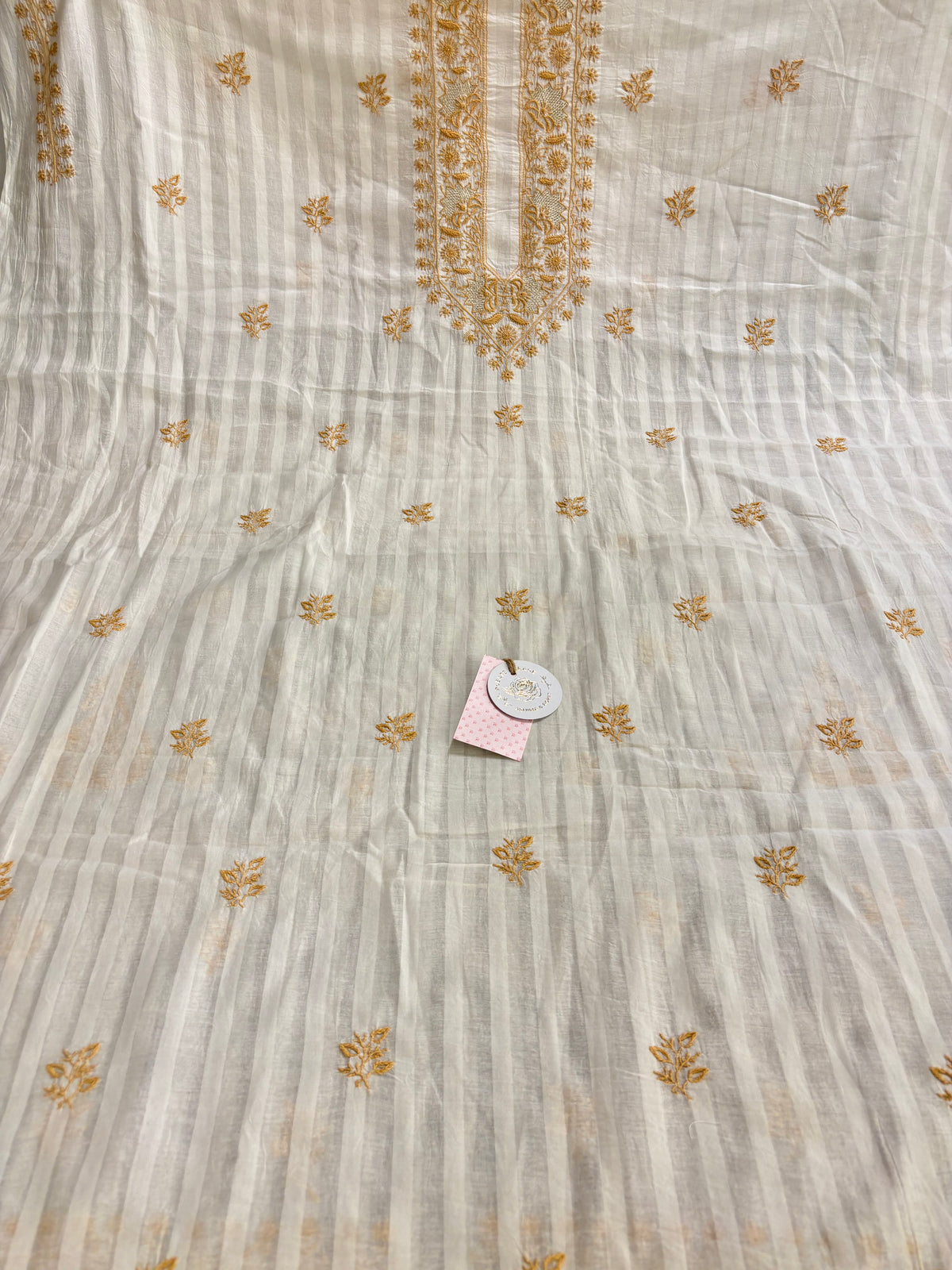 Dyeable Chanderi Mul Chikankari Men’s Kurta