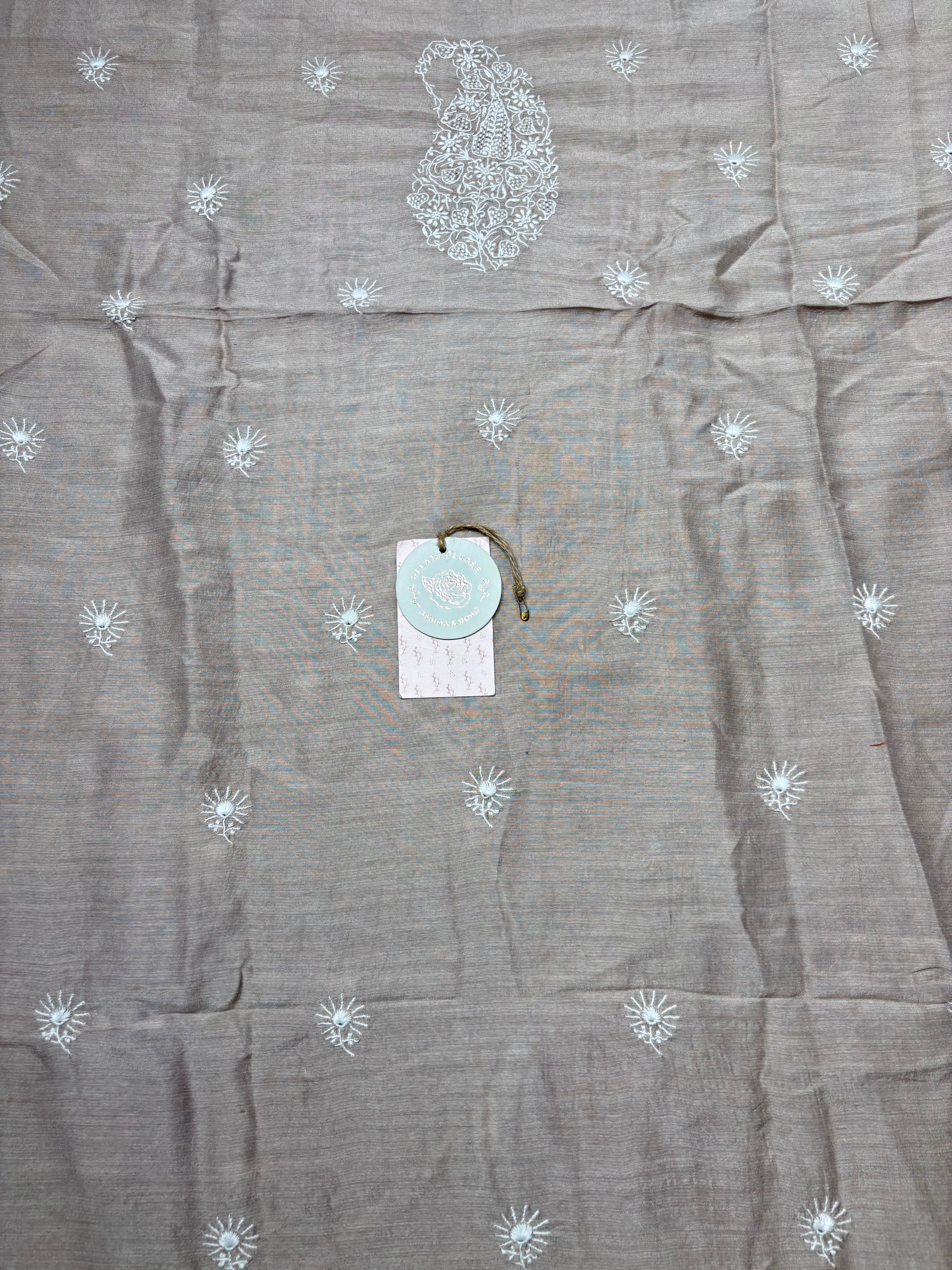 Brown Silk Chikankari Men’s Kurta Fabric