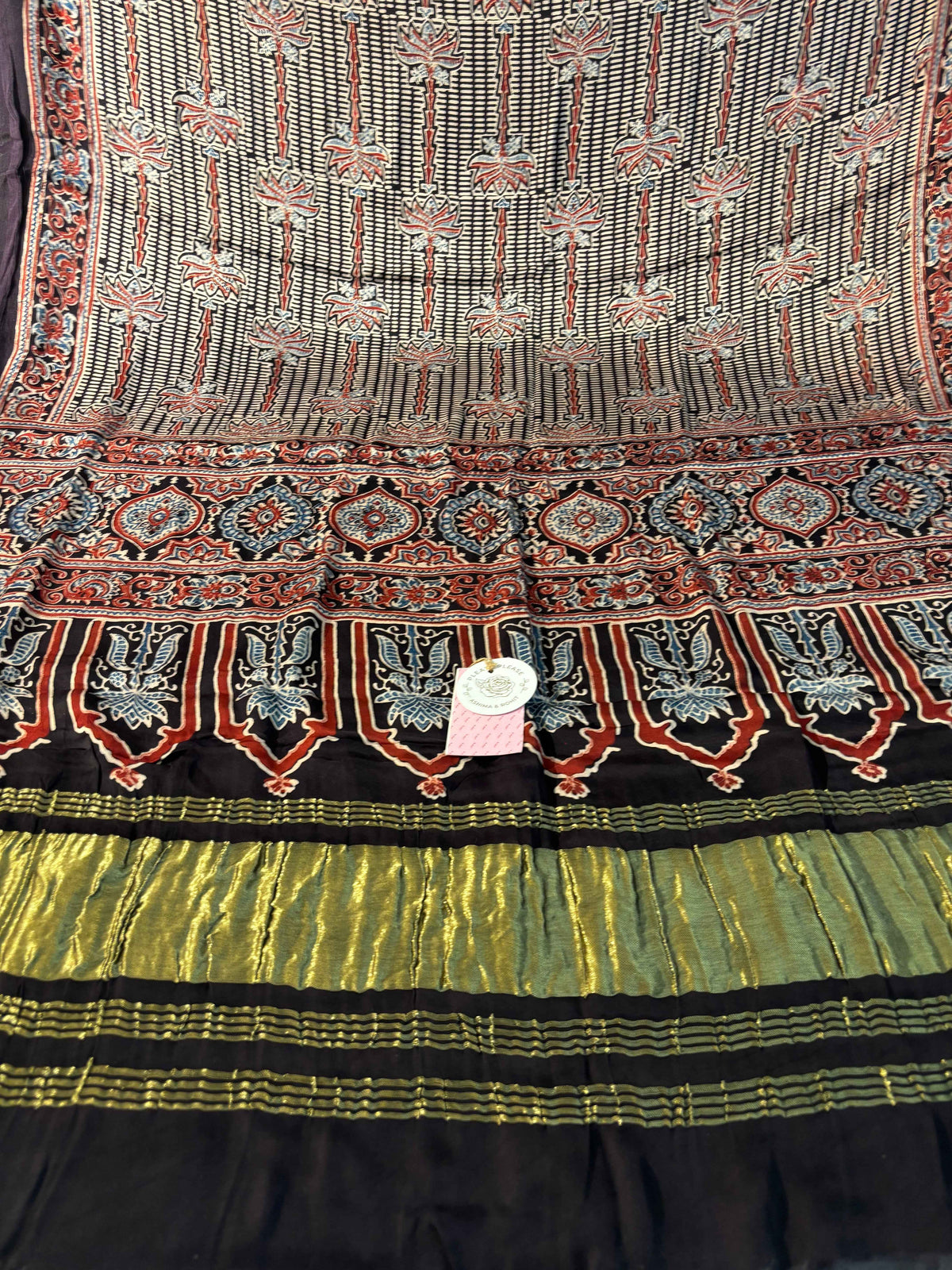 Black Ajrakh Dupatta