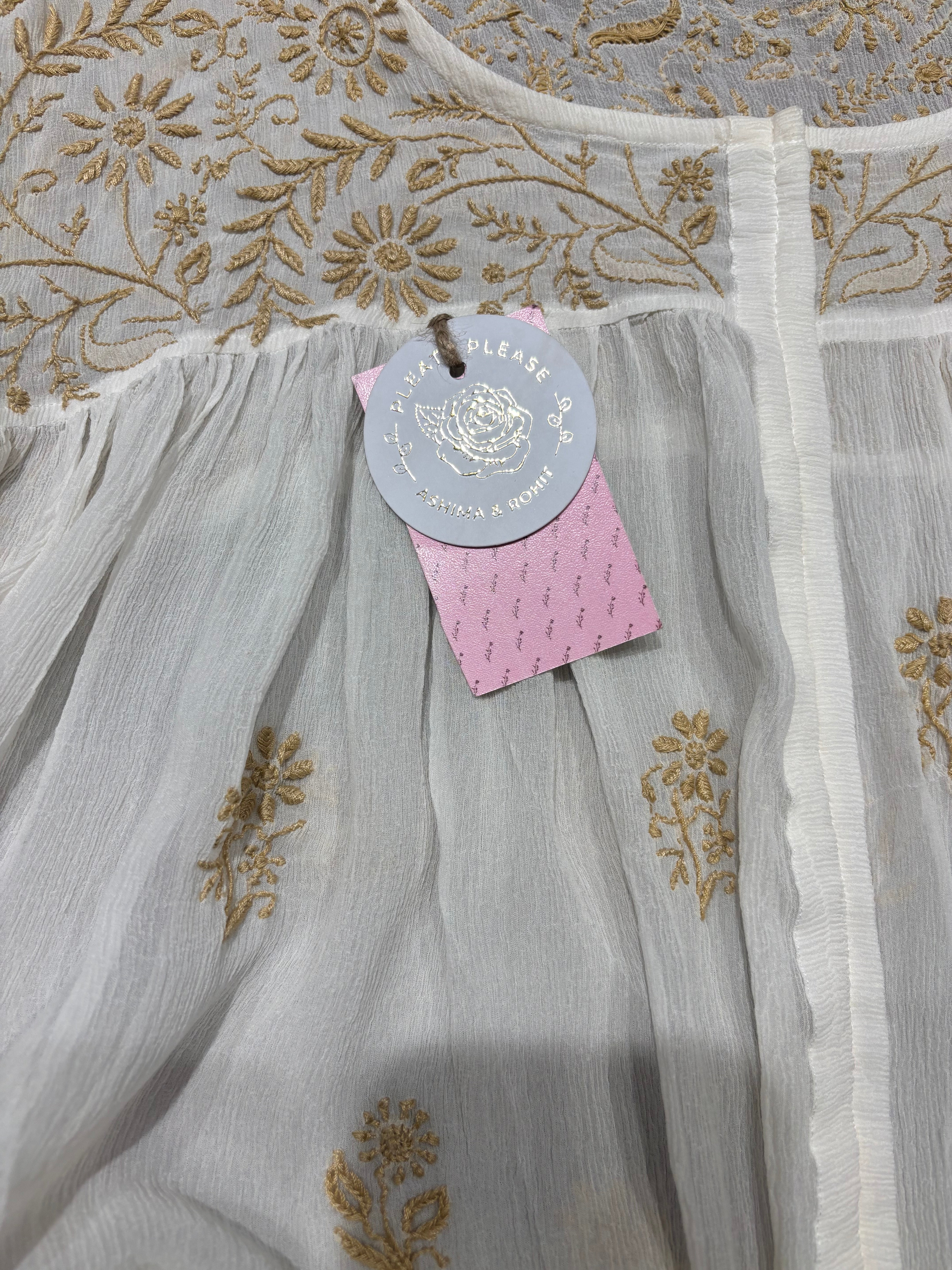 Dyeable Pure and Premium Chiffon Chikankari Top