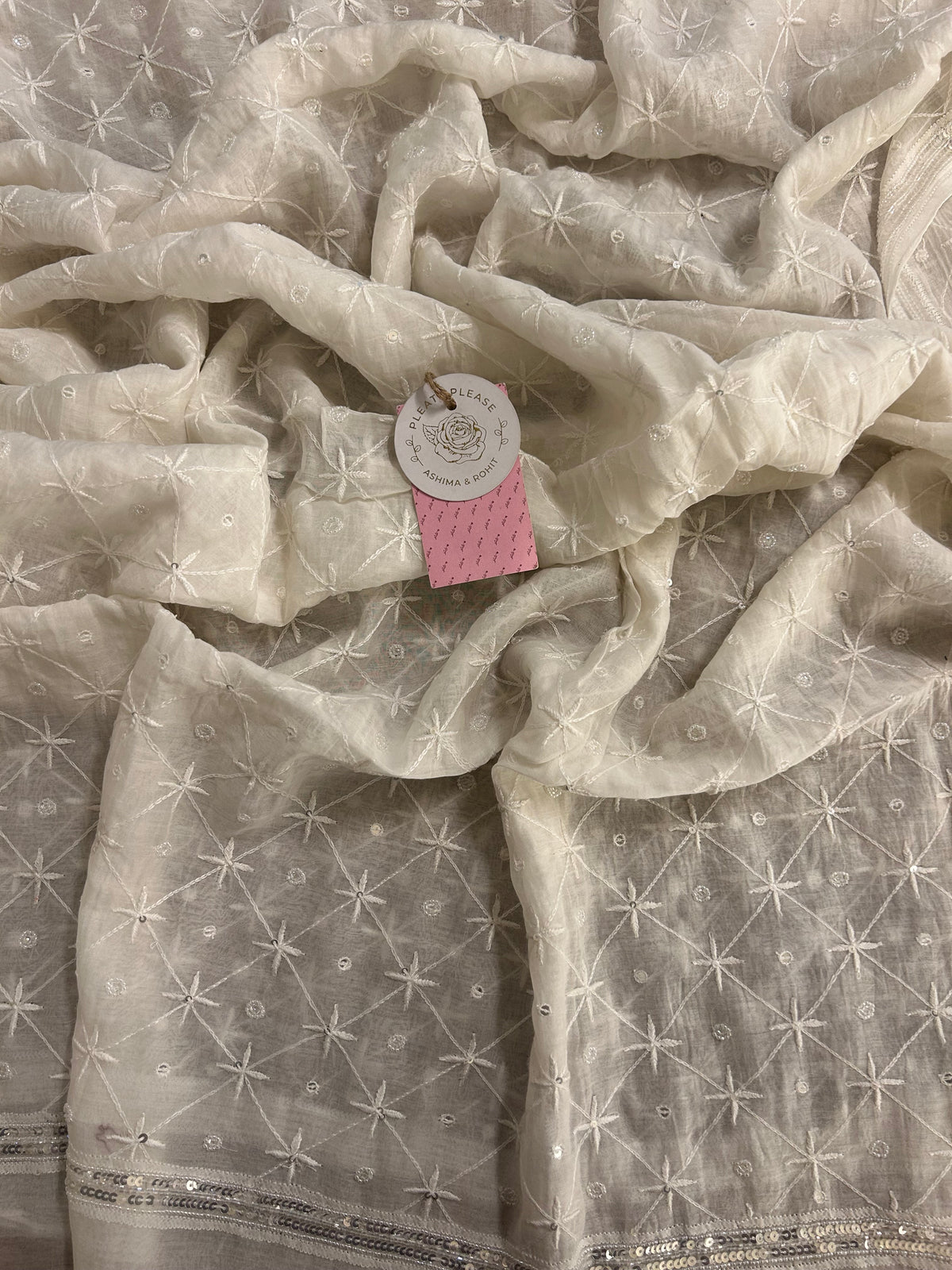 Dyeable Chanderi Mul Chikankari Kurta & Dupatta