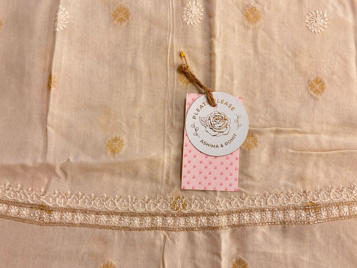 Creamy Peach Muslin Chikankari Men’s Kurta