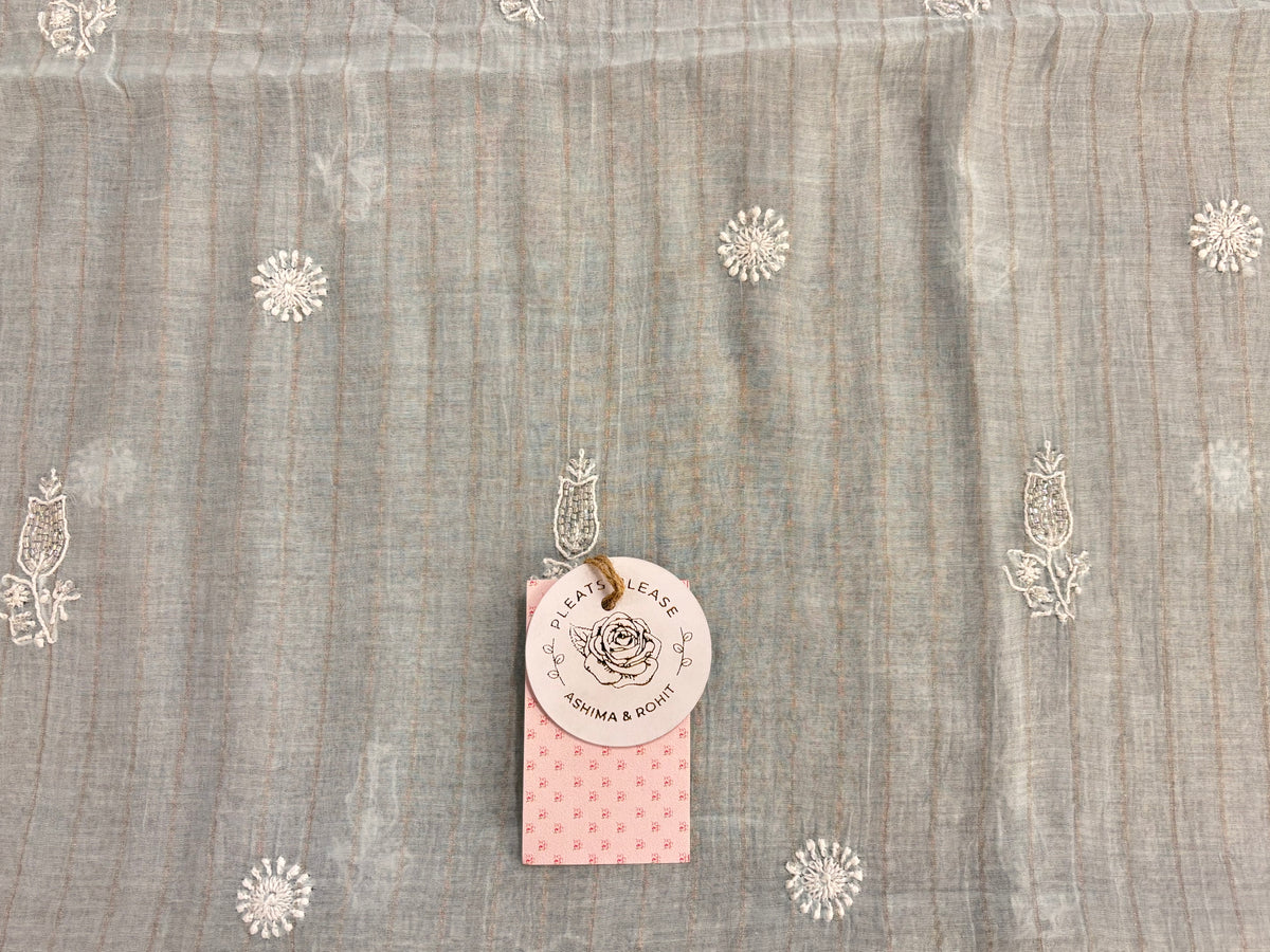 Sky Blue Chanderi Mul Chikankari Men’s Kurta