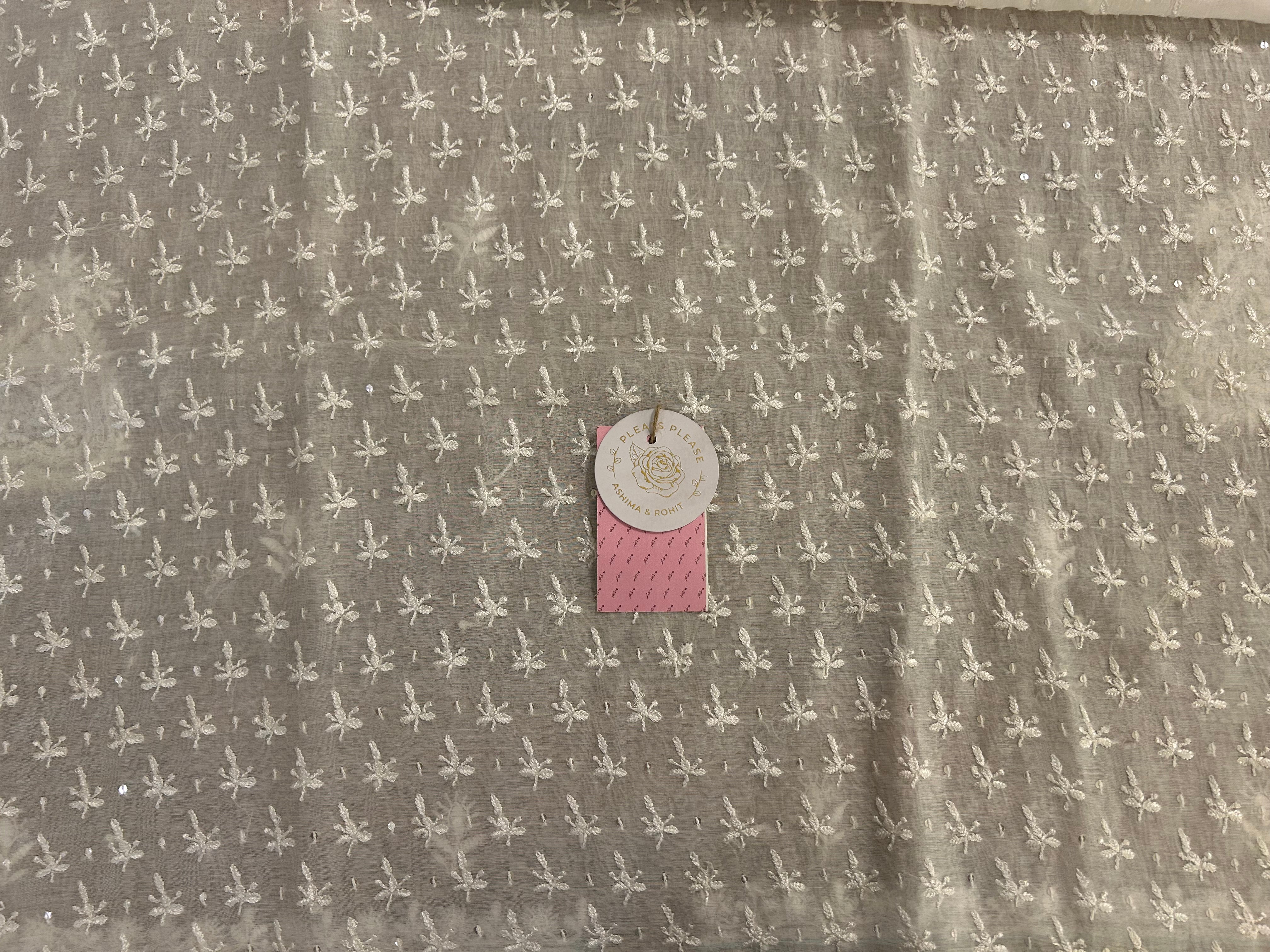 Dyeable Chanderi Parsi Gara Chikankari Kurta & Dupatta