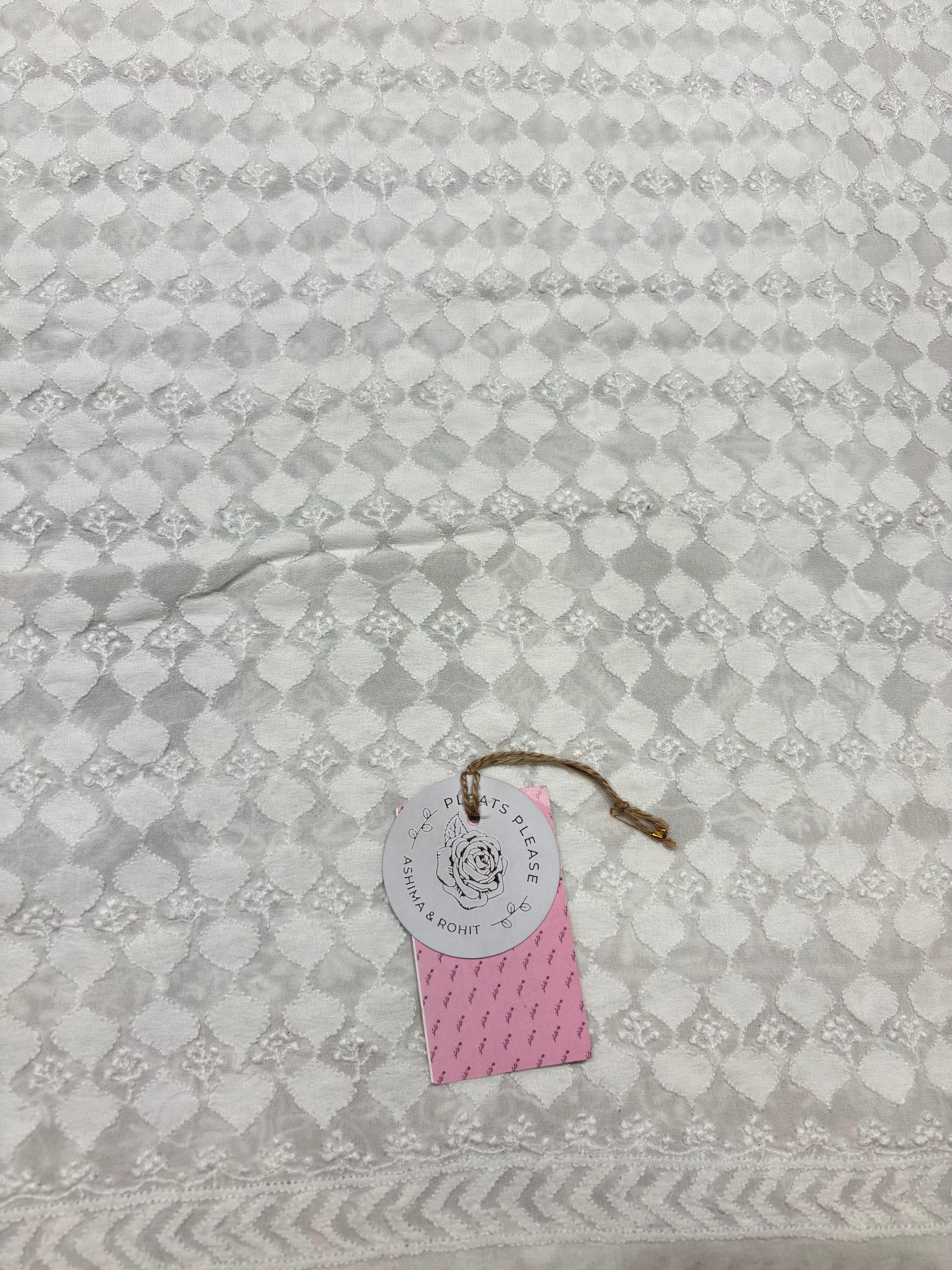 Dyeable Pure & Premium Georgette Chikankari Men’s Sherwani Fabric