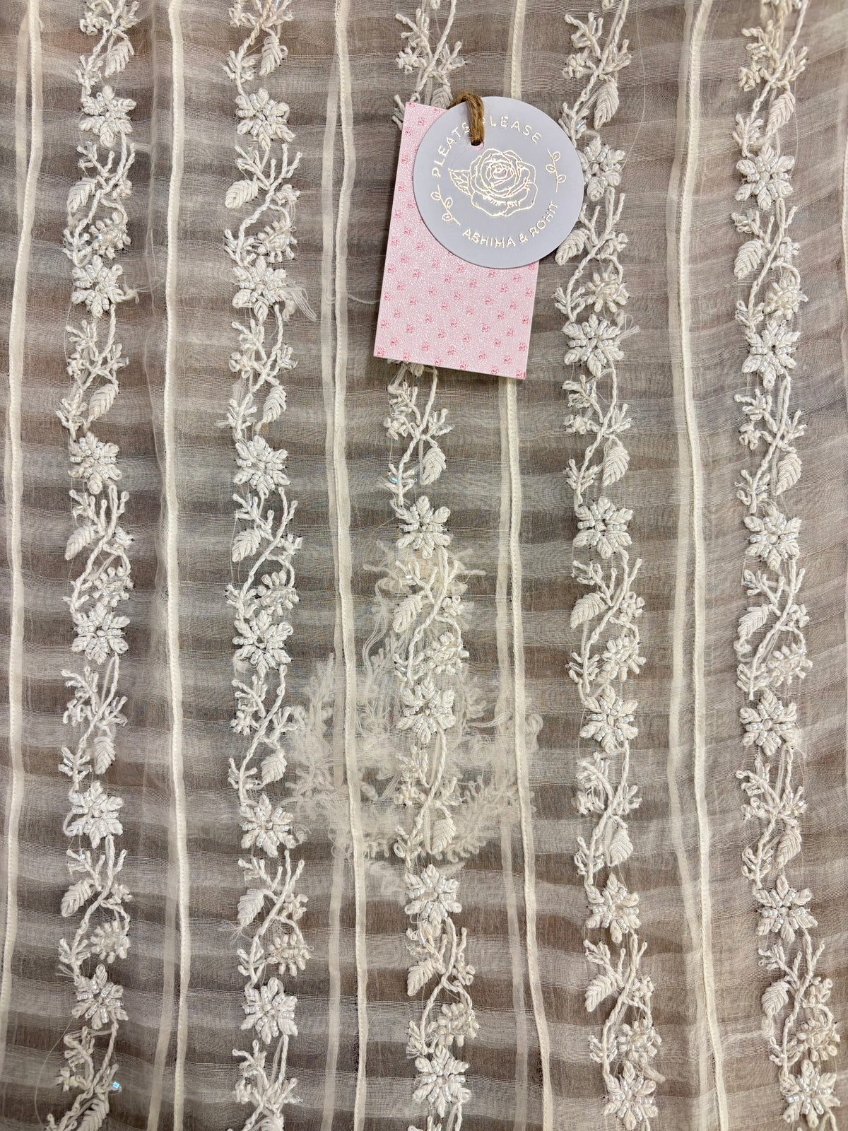 Dyeable Organza Chikankari Flared Co-Ord Set