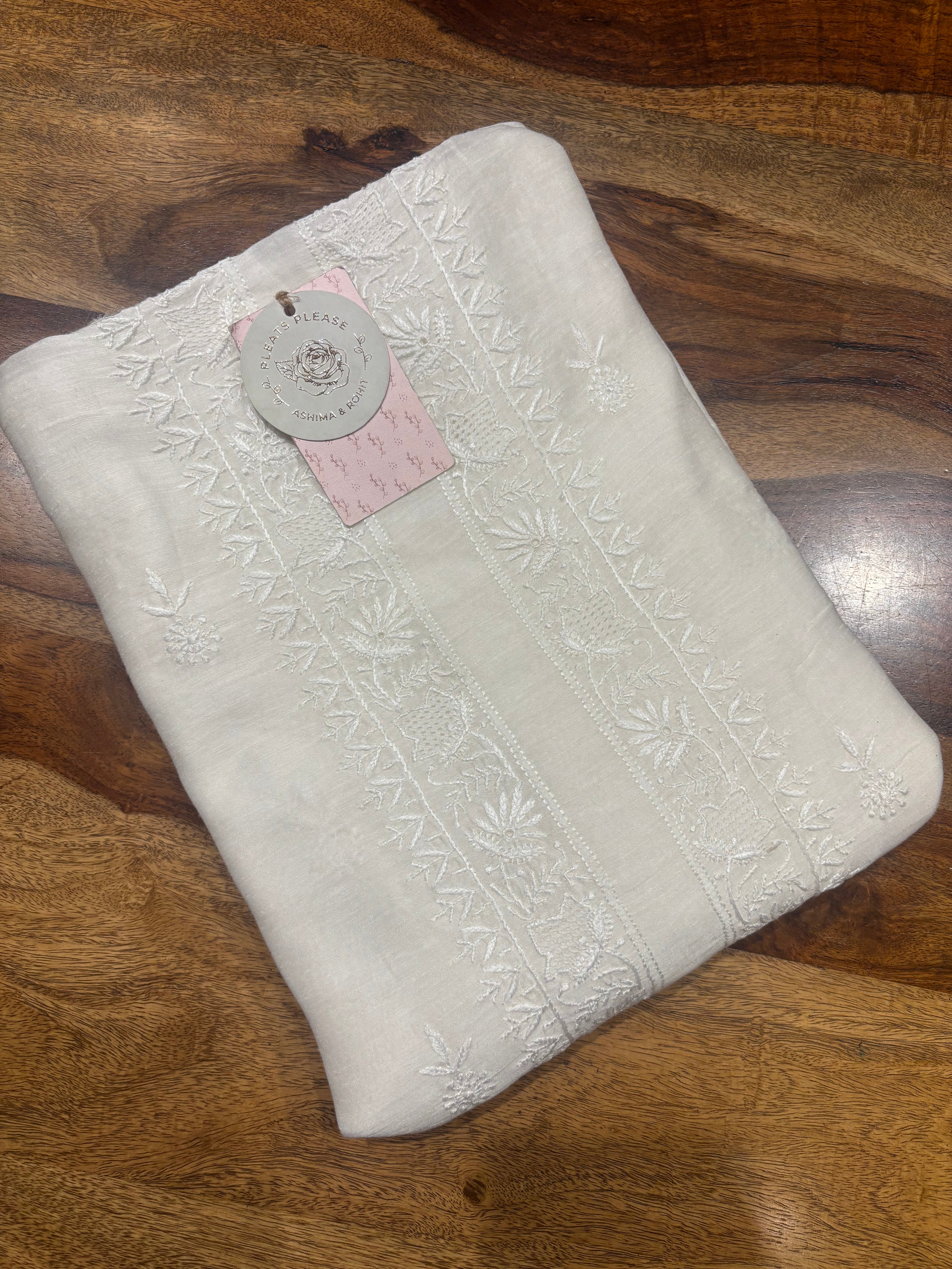 Dyeable Linen Chikankari Men’s Kurta Fabric