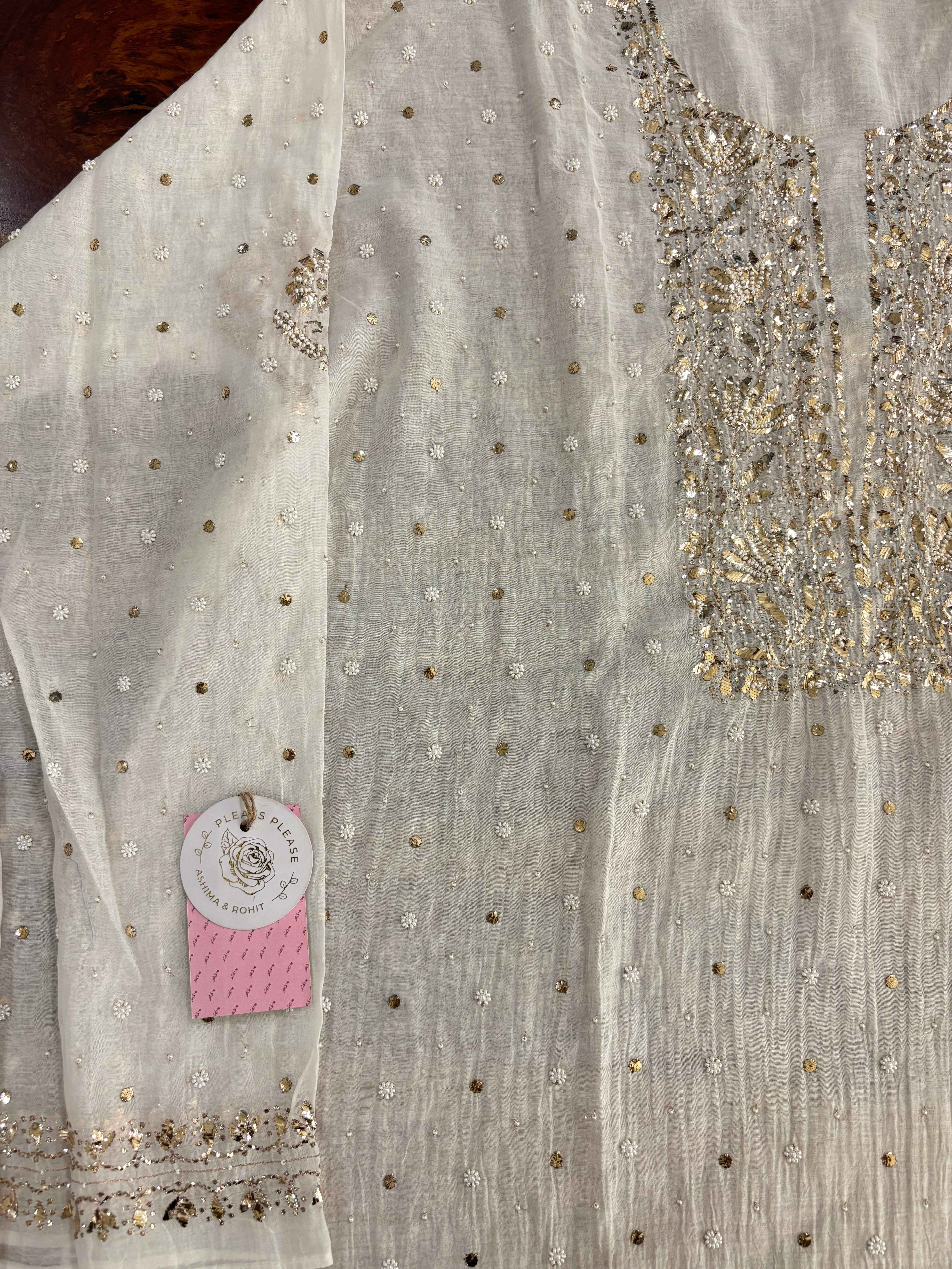 Dyeable Chanderi Mul Mukaish Kurta & Dupatta