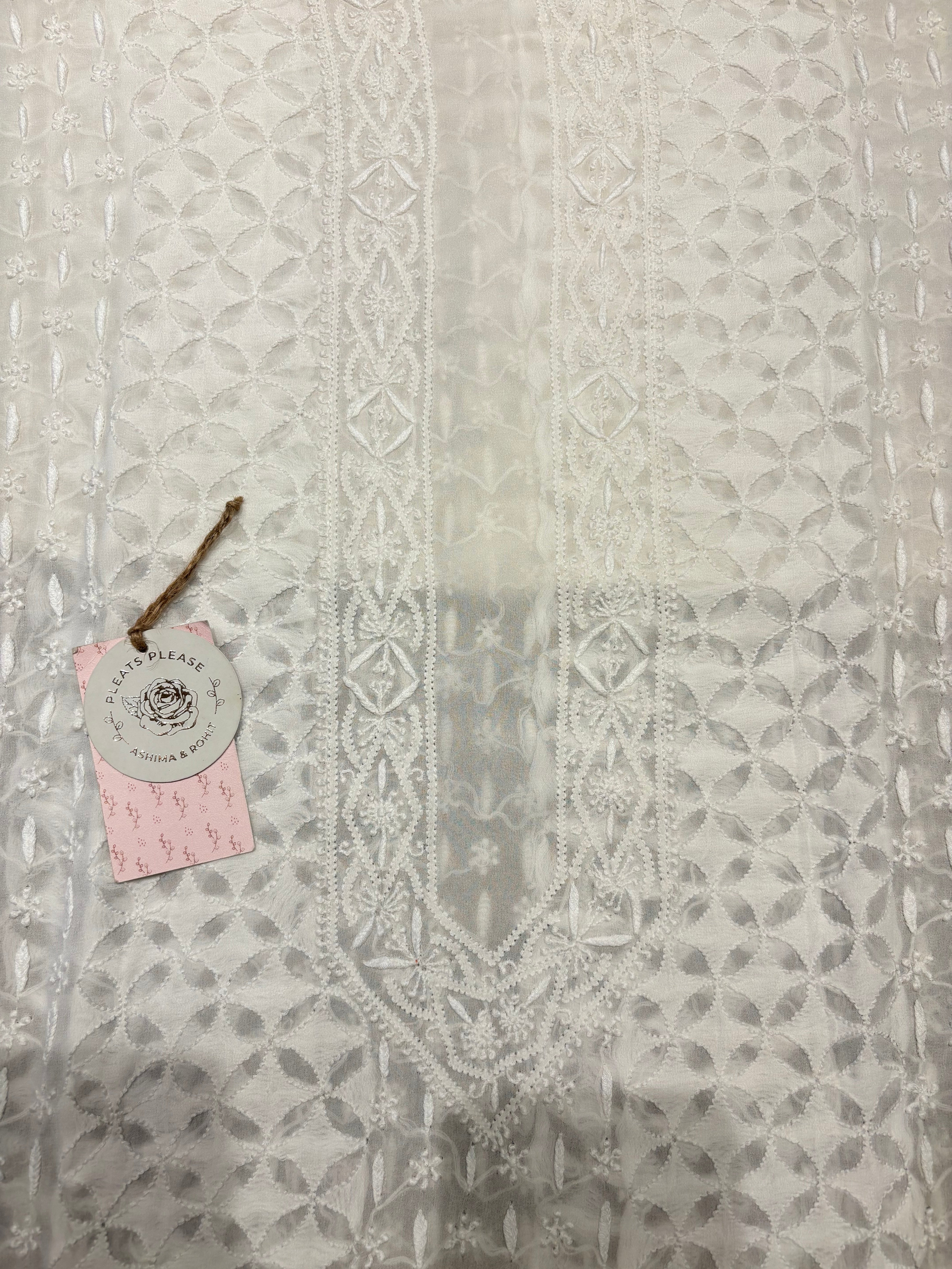 Dyeable pure and Premium Georgette Chikankari men’s Kurta Fabric