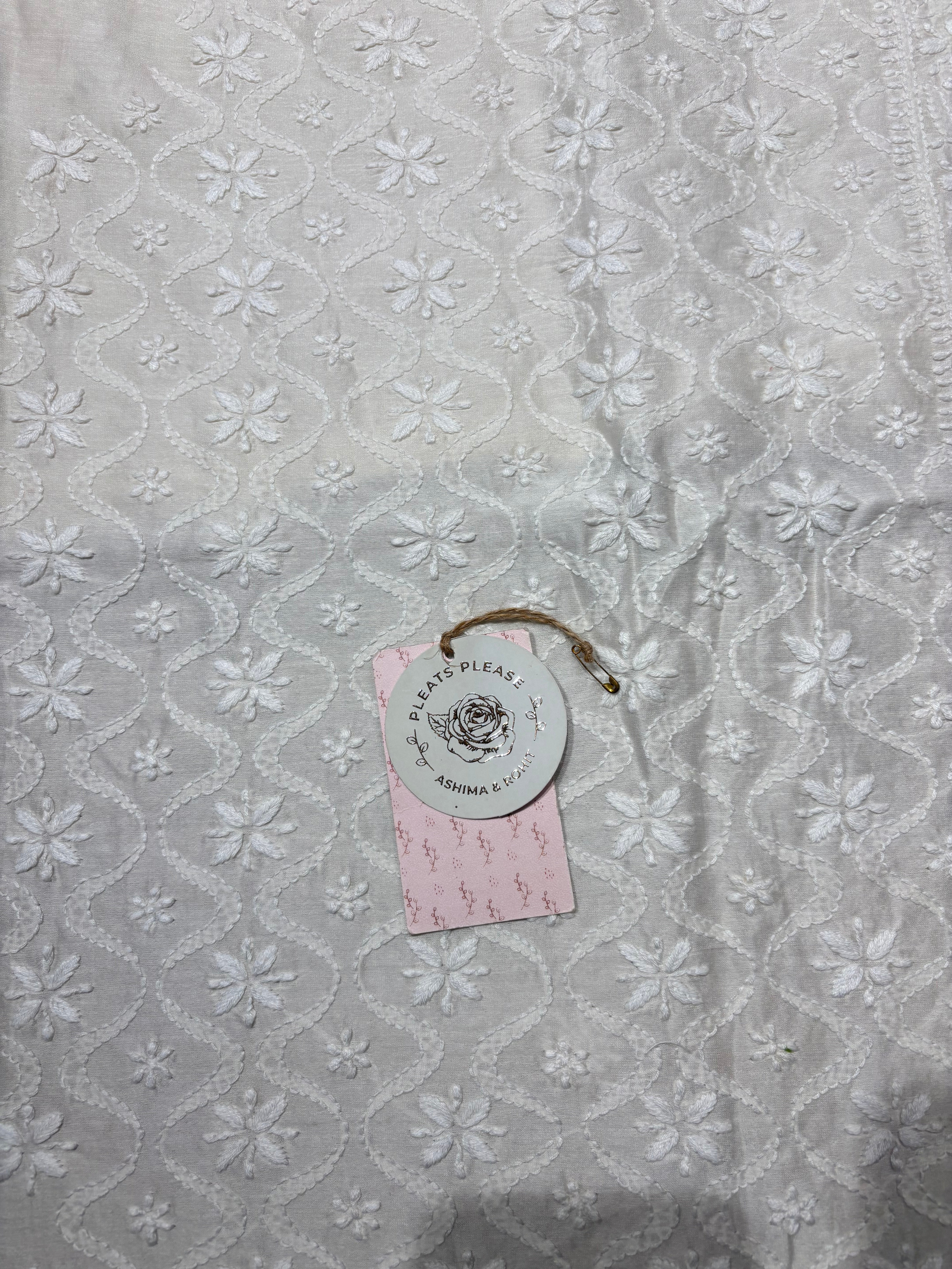 Dyeable Chanderi Silk Chikankari Men’s Kurta