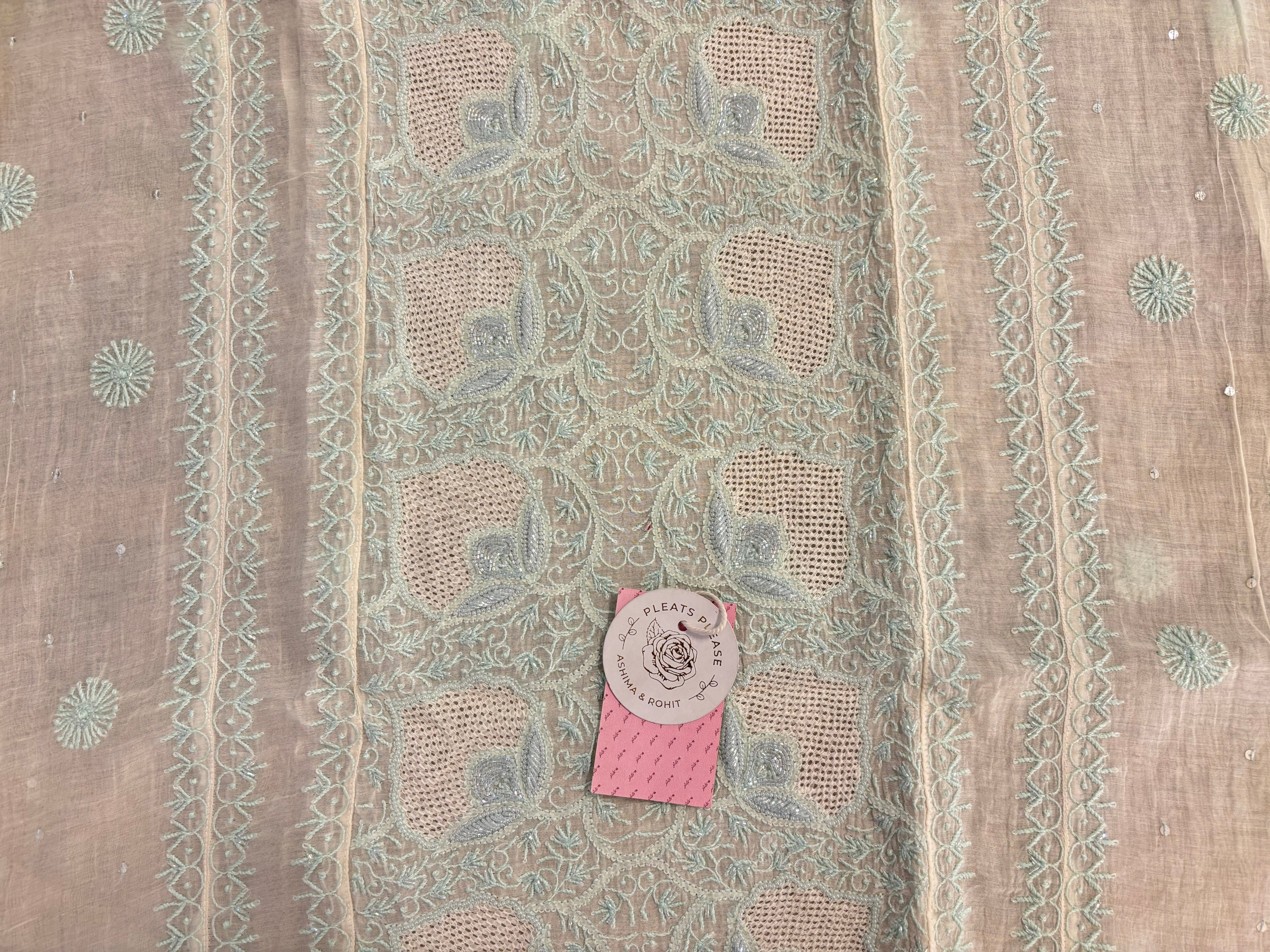 Dyeable Chanderi Chikankari Jaal Kurta & Dupatta