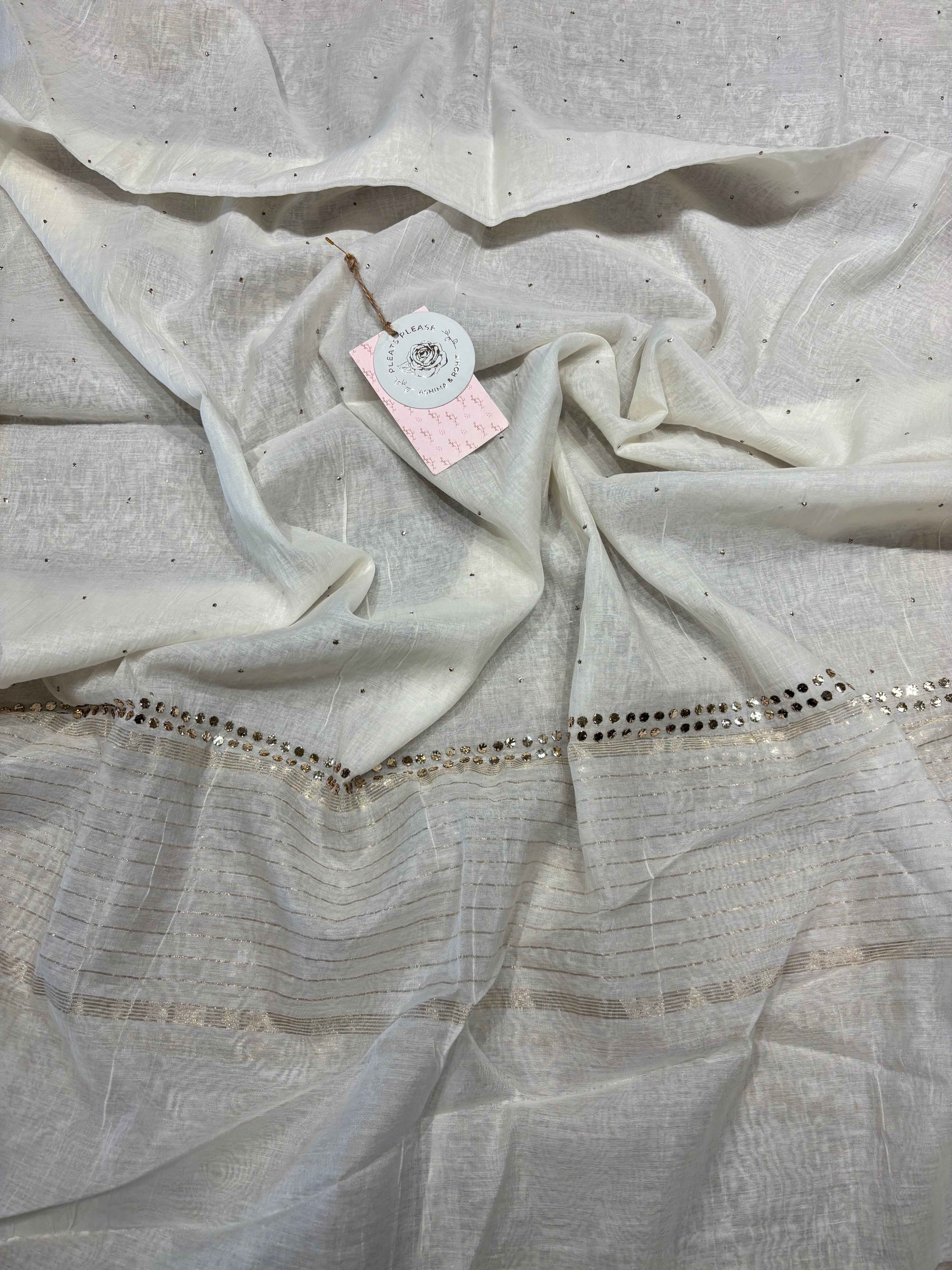 Dyeable Chanderi Mul Mukaish Aline Kurta And Dupatta Set