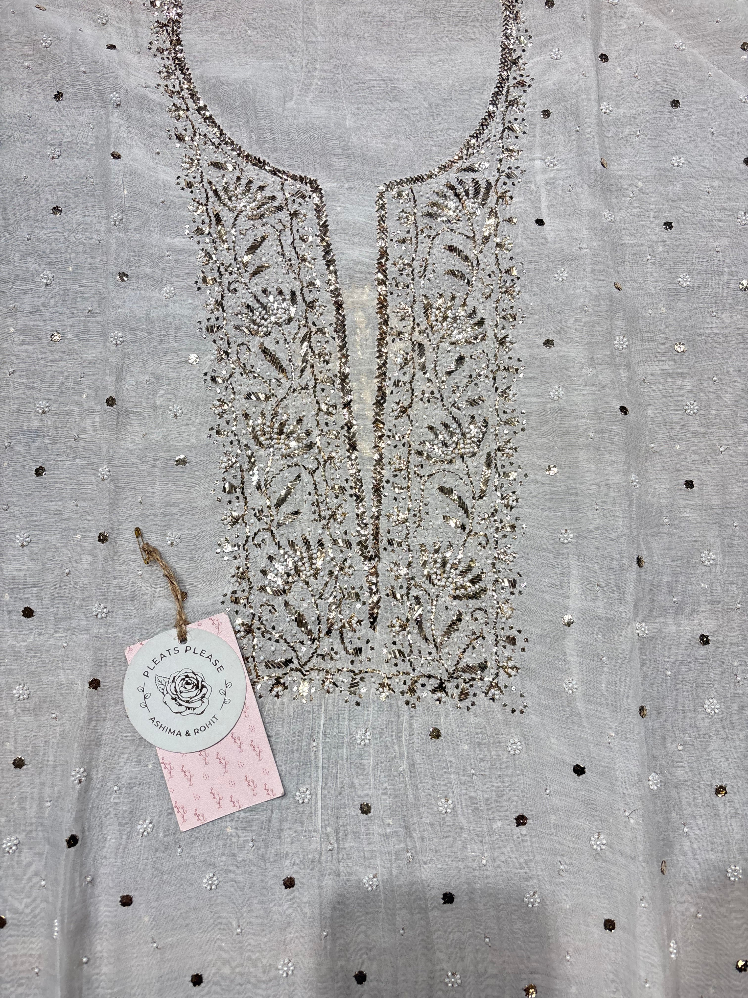 Dyeable Chanderi Mul Mukaish Kurta & Dupatta Set