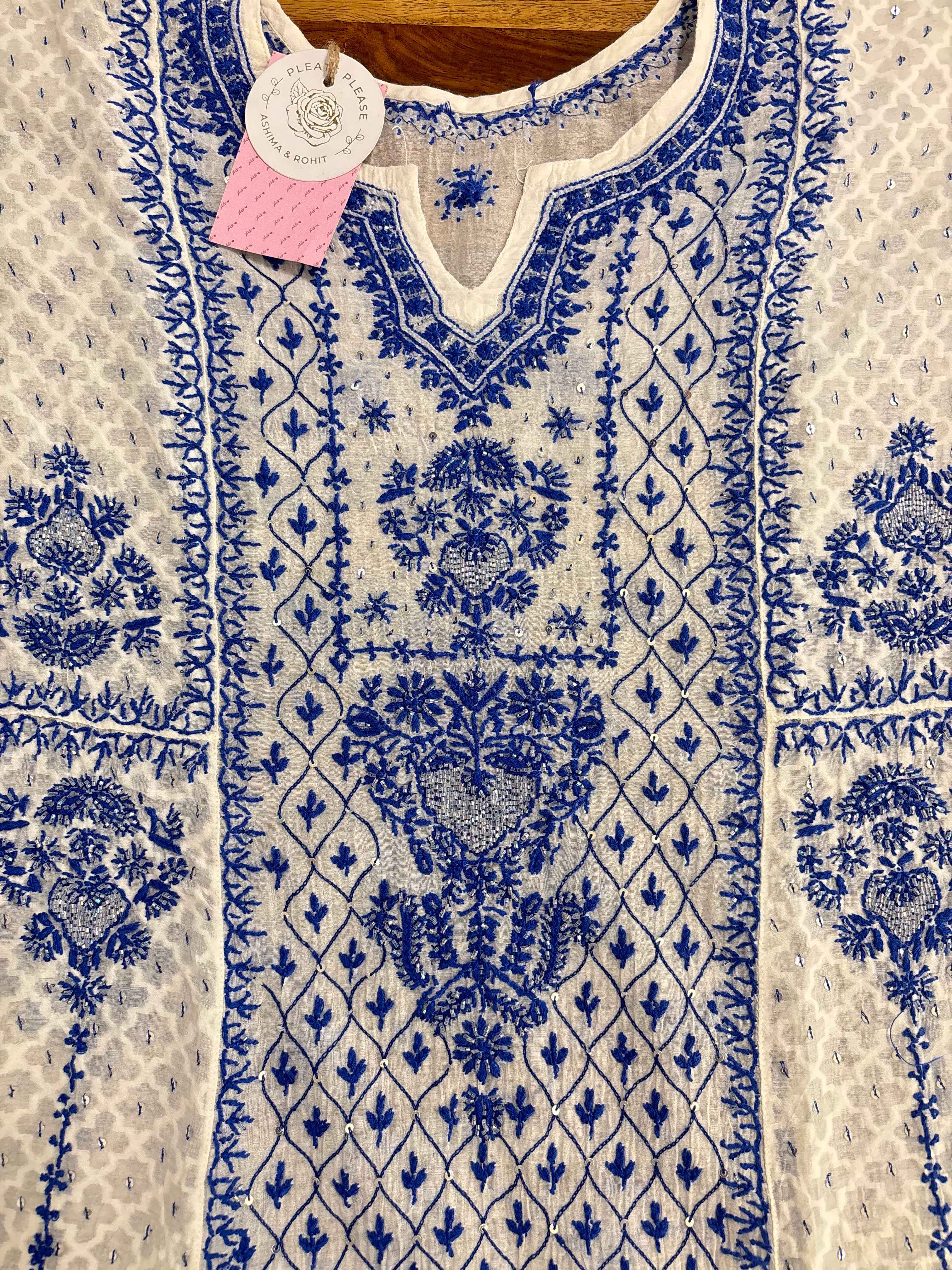 Dyeable Chanderi Mul Chikankari Anarkali & Dupatta Set