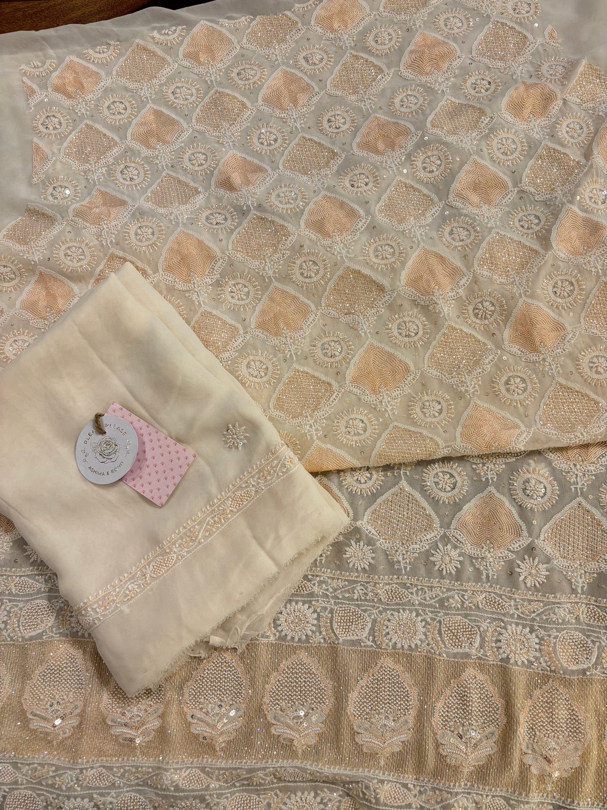Dyeable Pure & Premium Georgette Chikankari Kurta & Dupatta