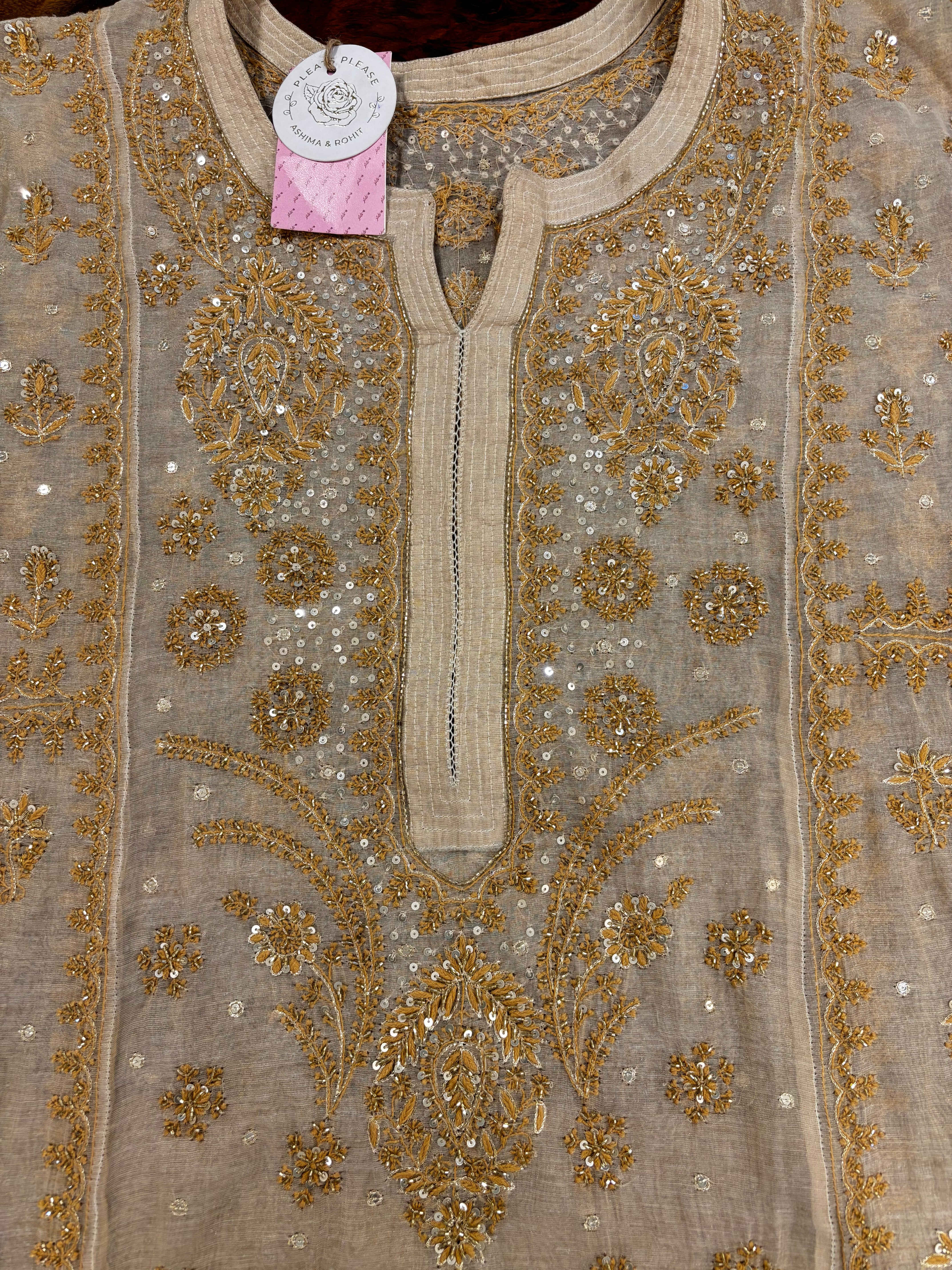 Dyeable Pure & Premium Tissue Chikankari Kurta & Dupatta