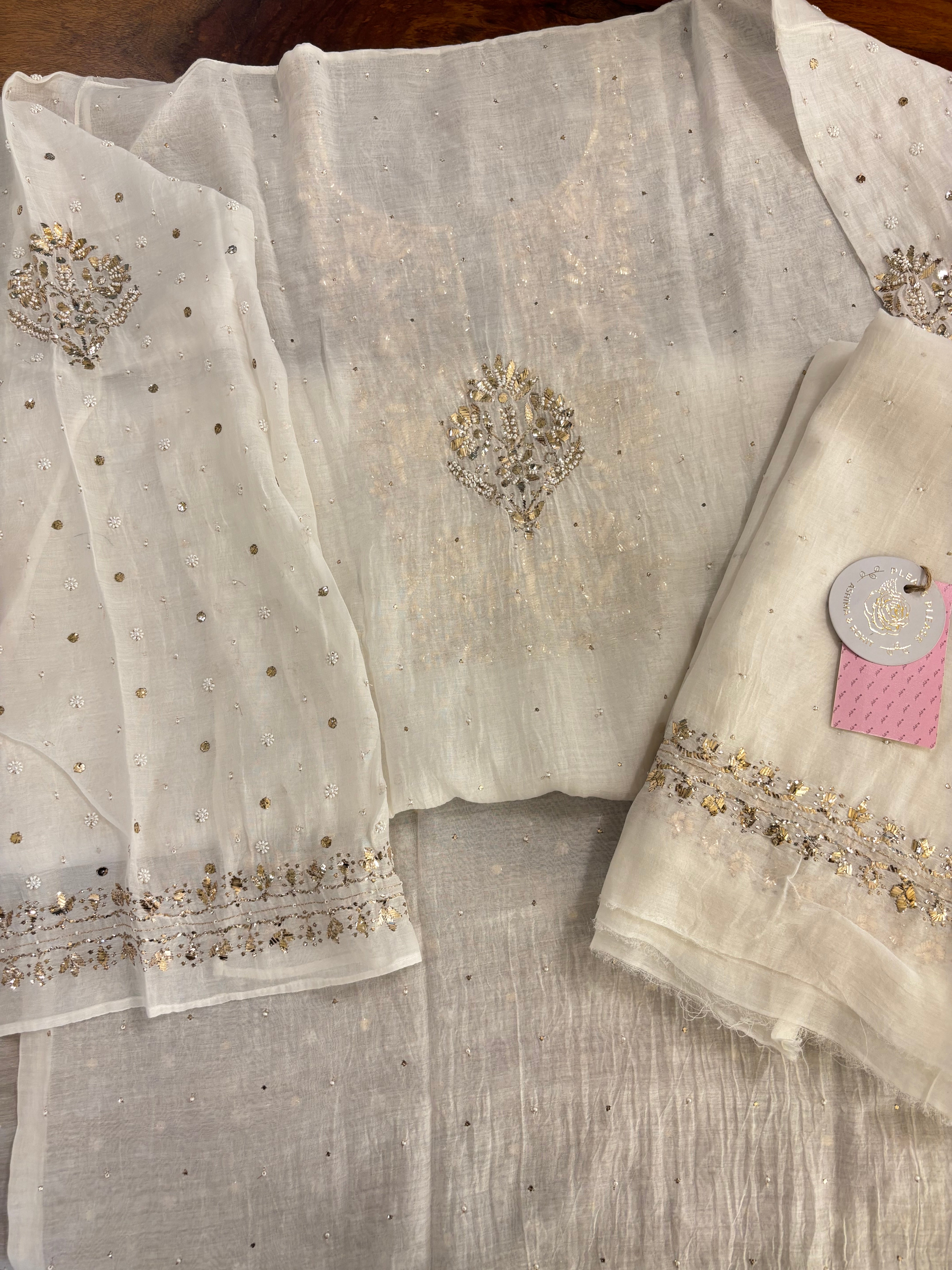 Dyeable Chanderi Mul Mukaish Kurta & Dupatta