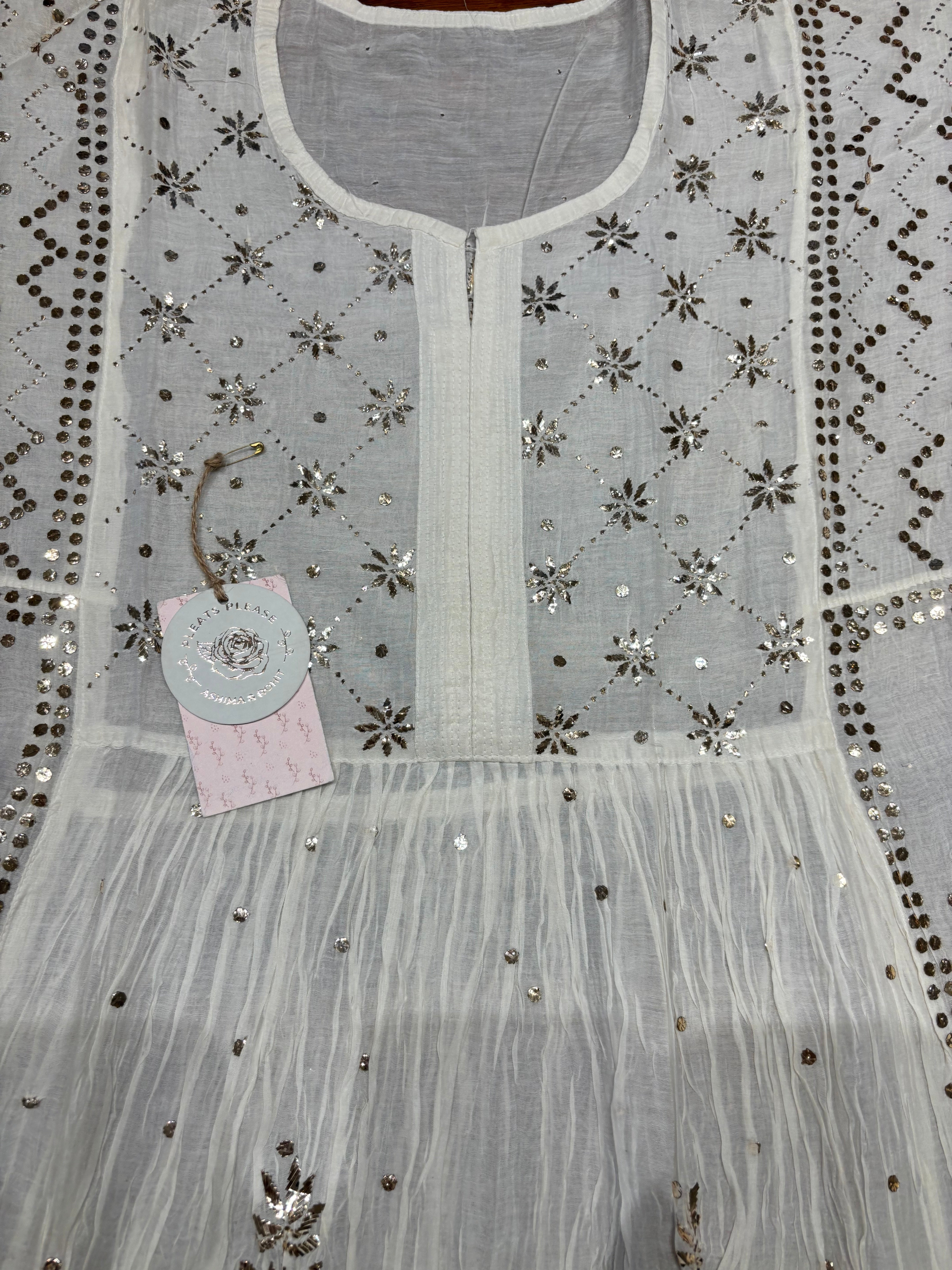 Dyeable Chanderi Mul Mukaish Aline Kurta And Dupatta Set