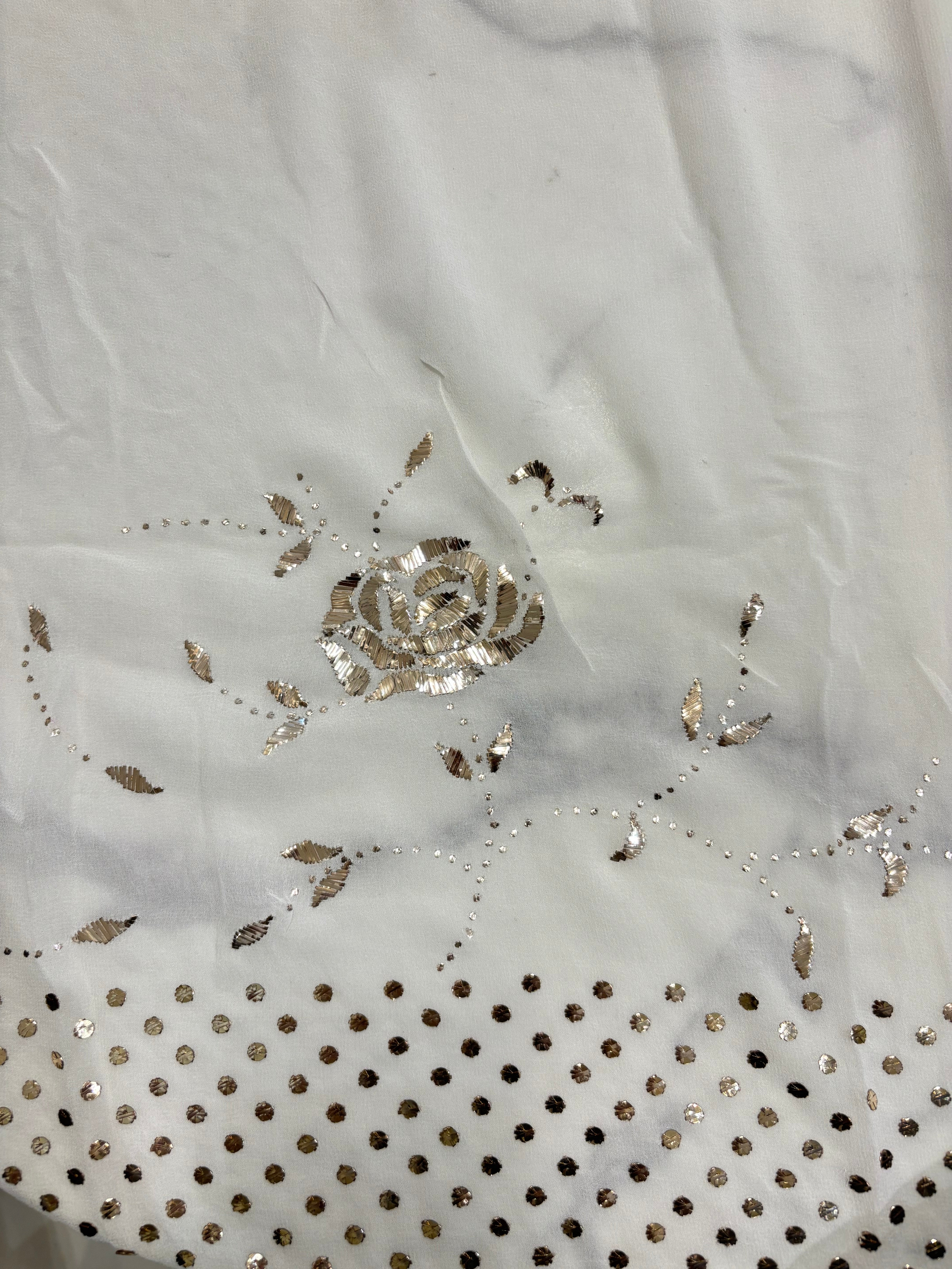 Dyeable Pure and Premium Georgette Mukaish Saree and Blouse