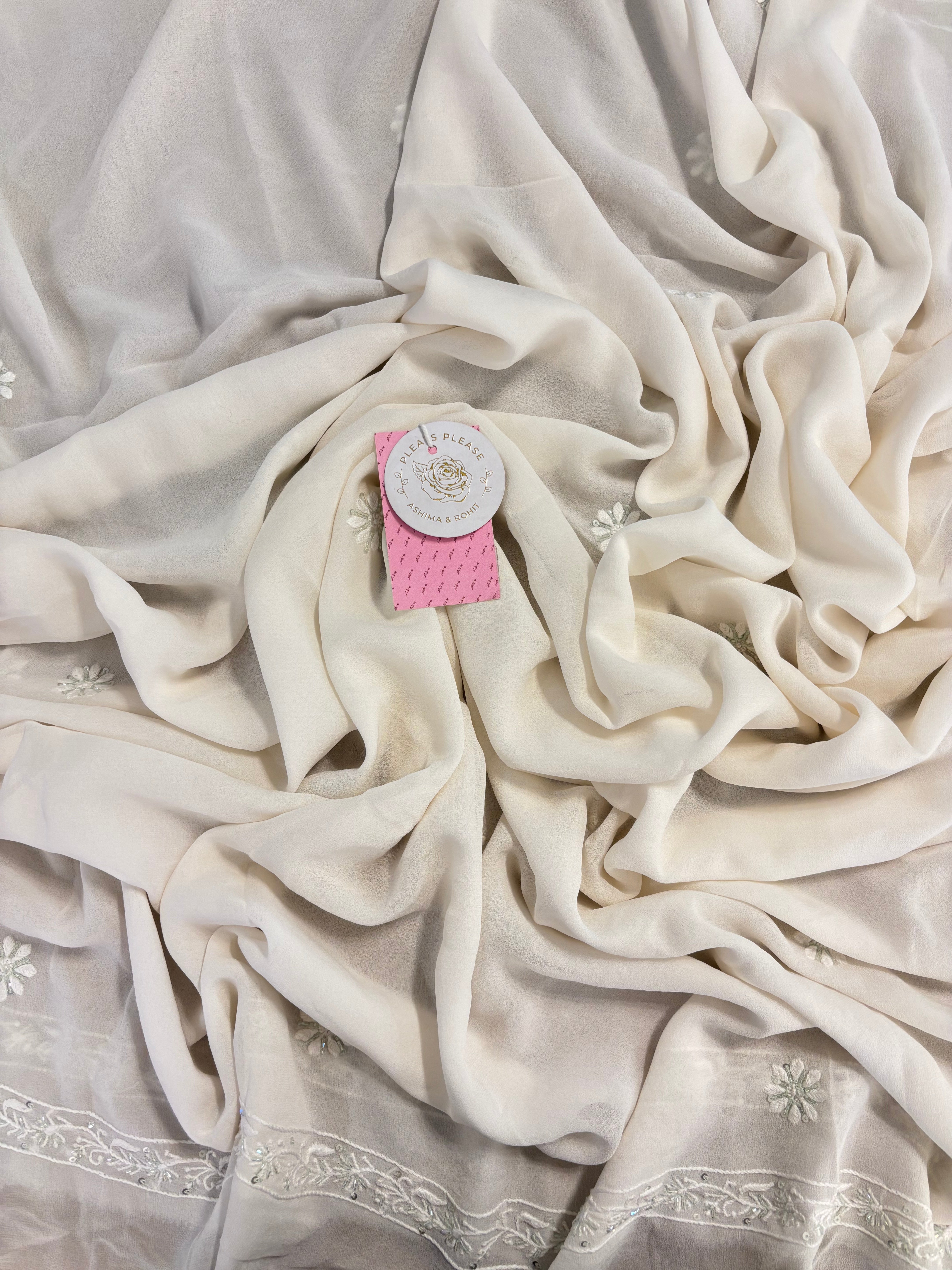 Dyeable Pure & Premium Georgette Chikankari Kurta & Dupatta