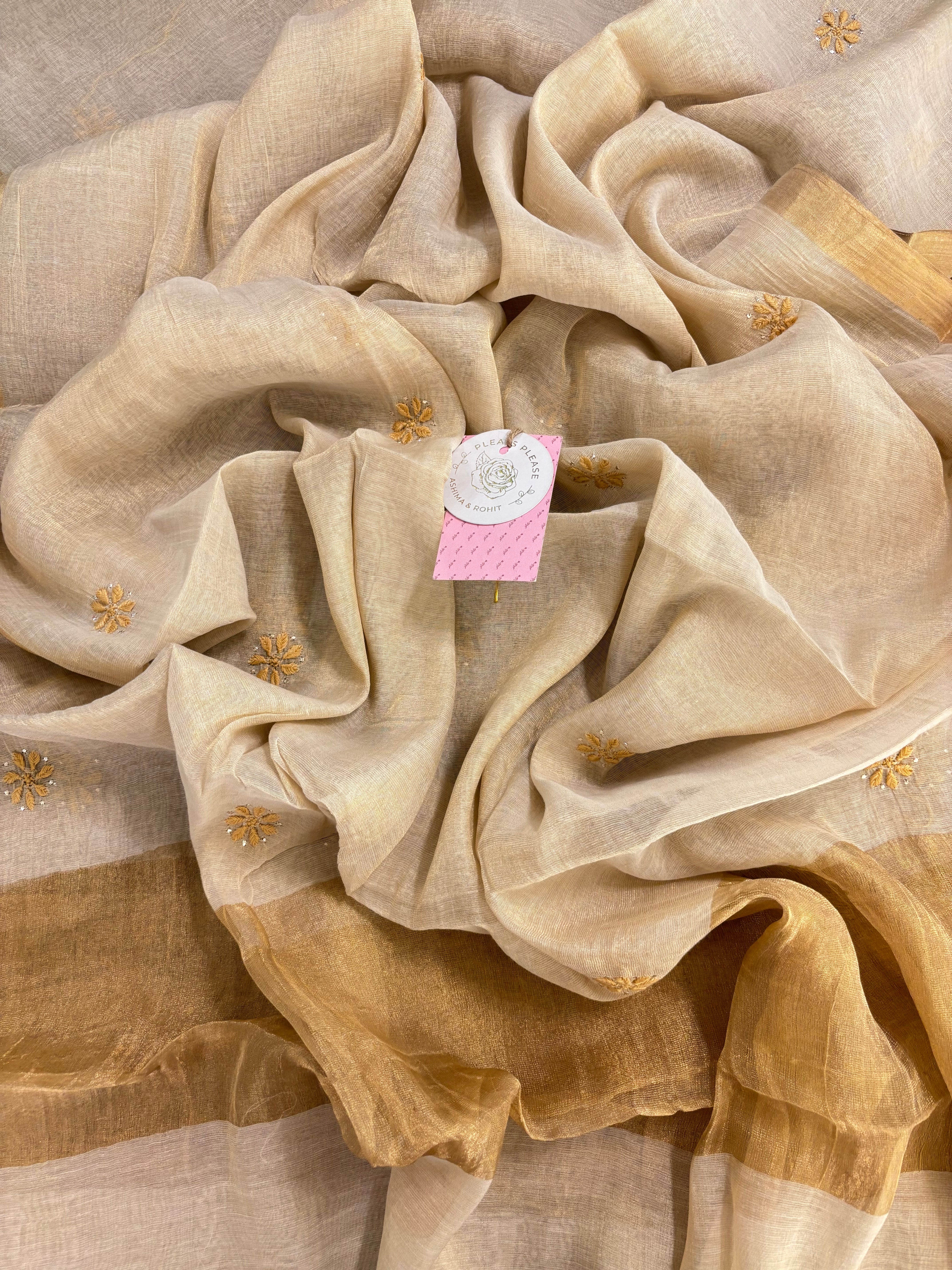 Dyeable Pure & Premium Tissue Chikankari Mukaish Kurta & Dupatta