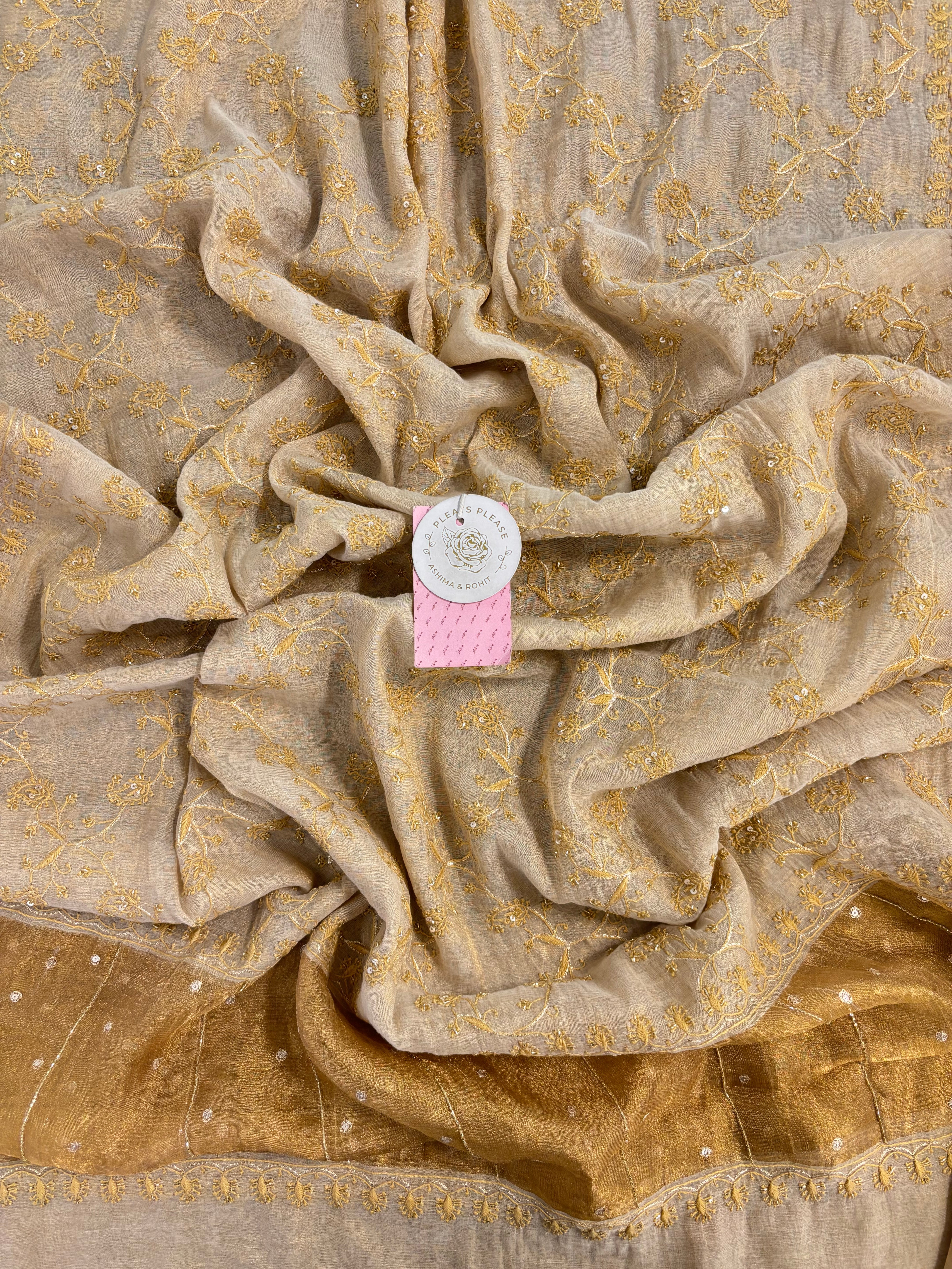 Dyeable Pure Tissue Chikankari Kurta & Dupatta