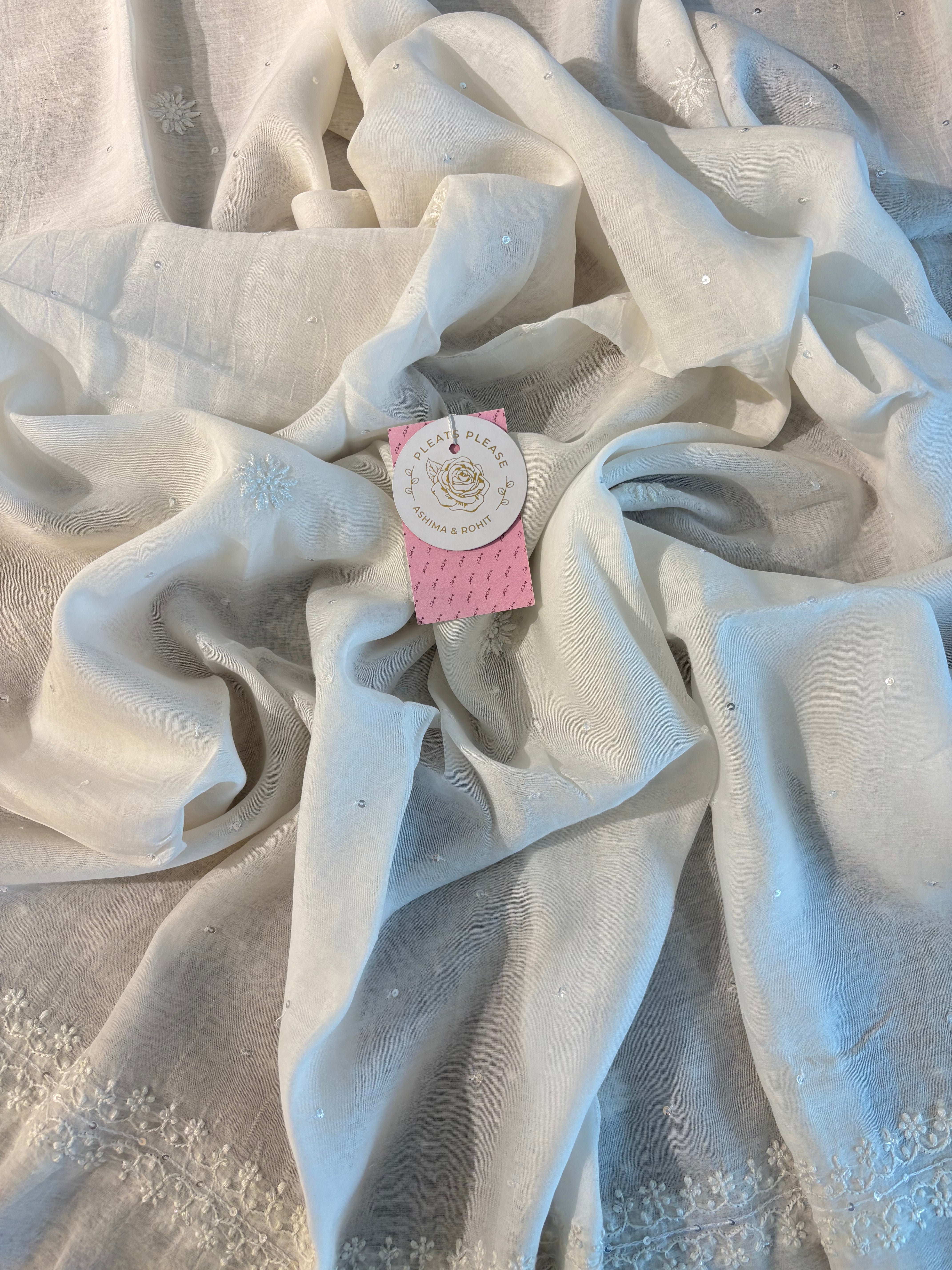 Dyeable Chanderi Chikankari Kurta & Dupatta