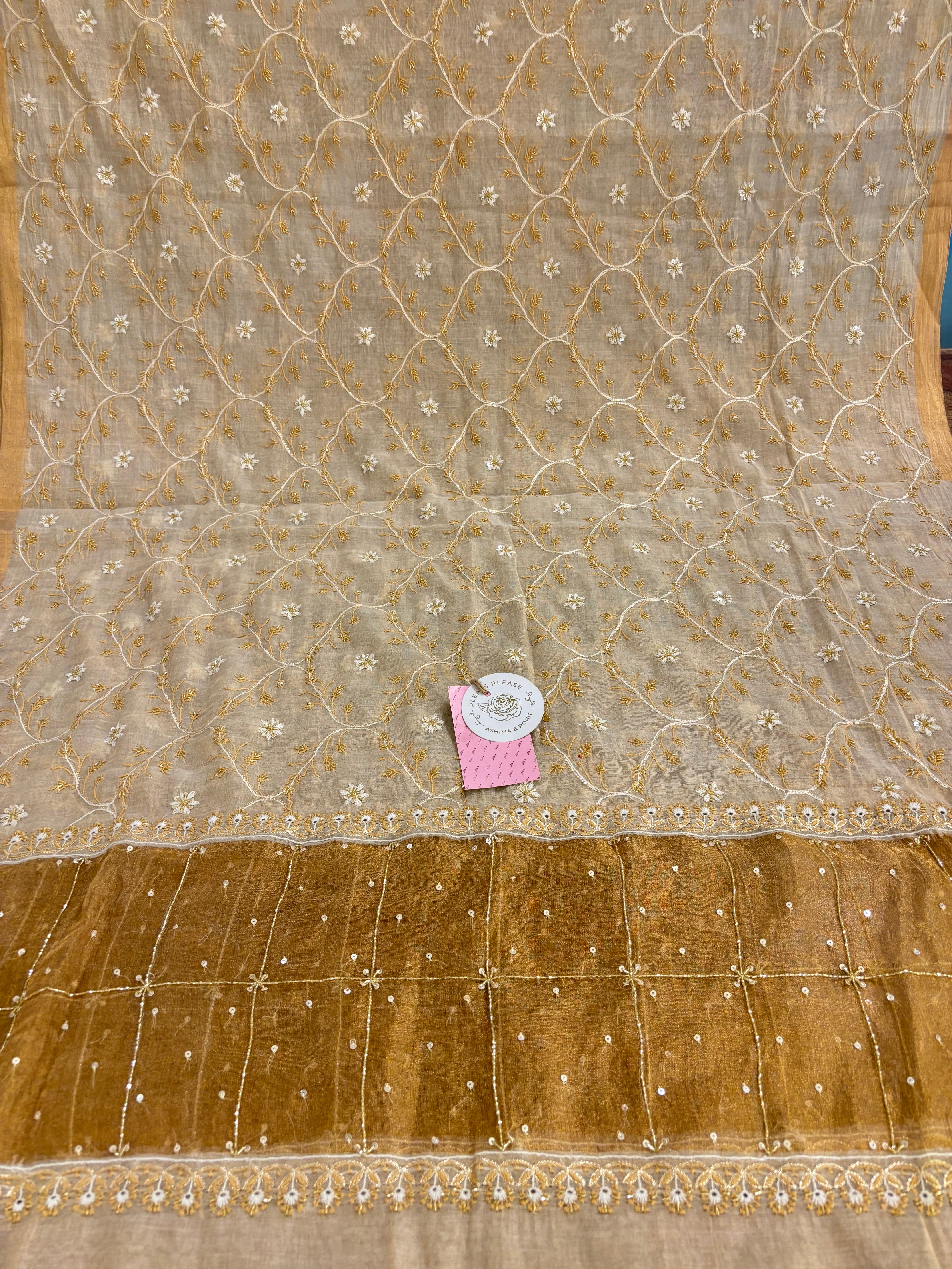 Dyeable Pure & Premium Tissue Chikankari Kurta & Dupatta