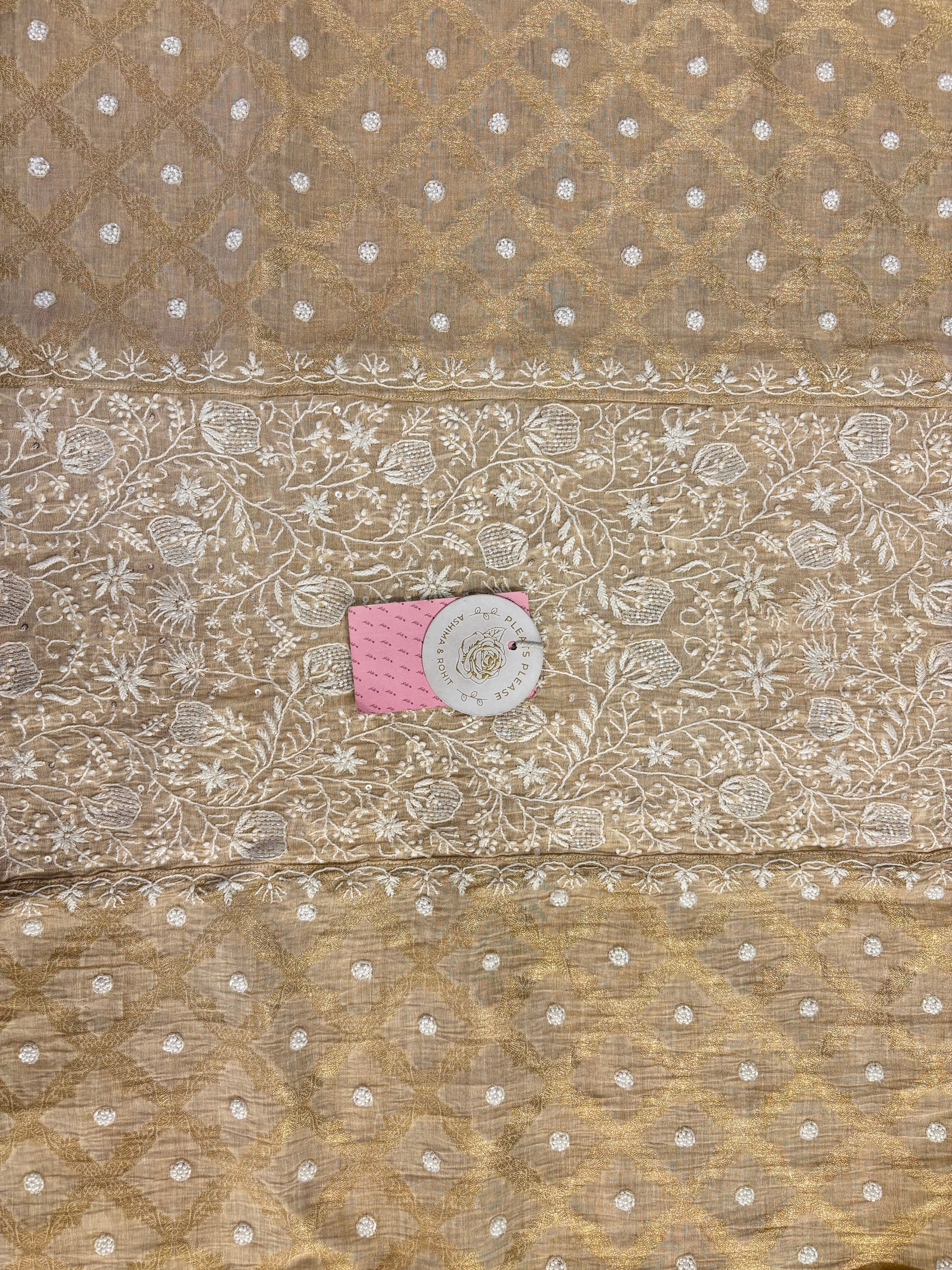 Dyeable Pure Tissue Chikankari Kurta & Dupatta