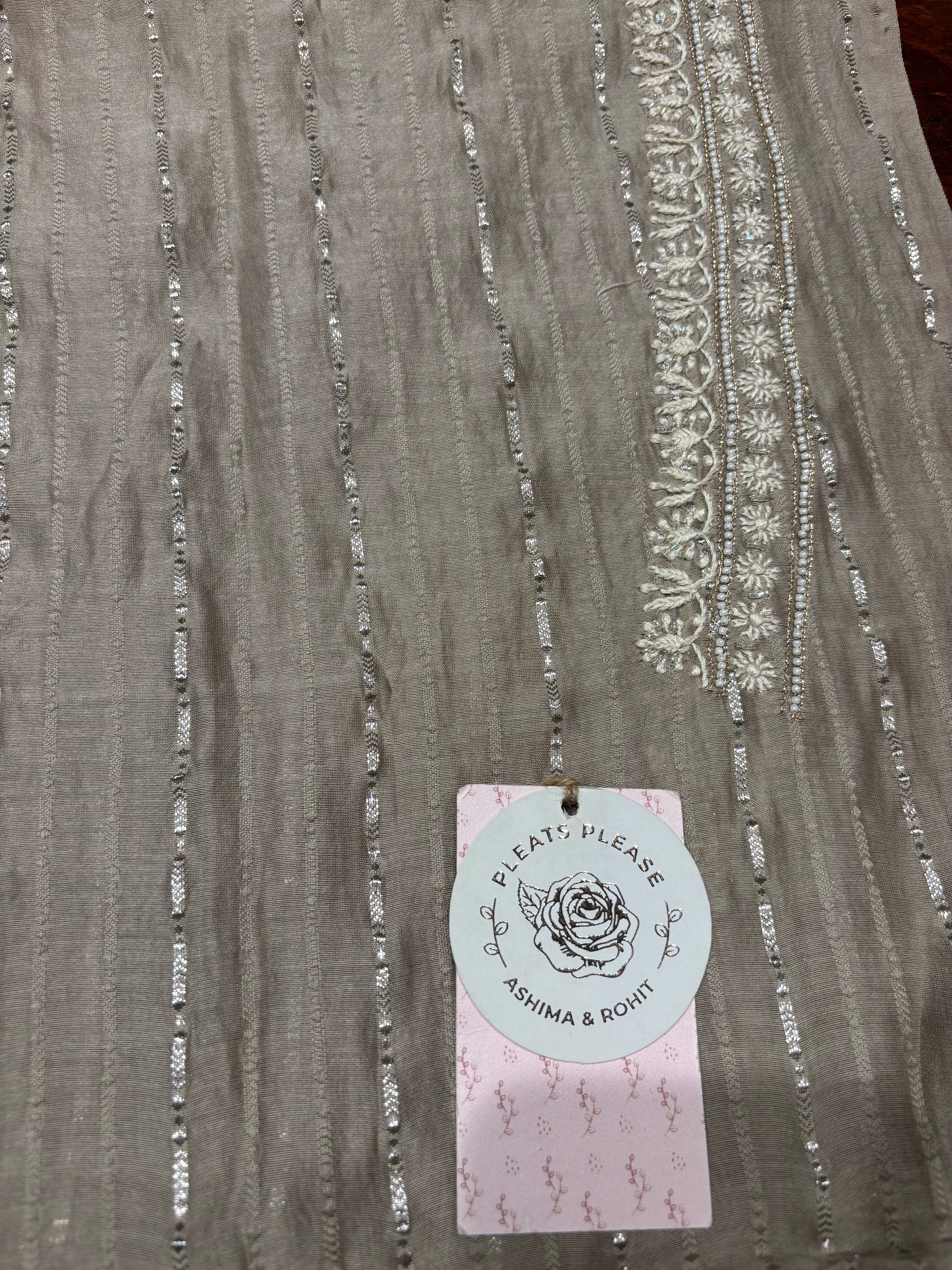 Hazelnut Brown Chanderi Silk Chikankari Men’s Kurta