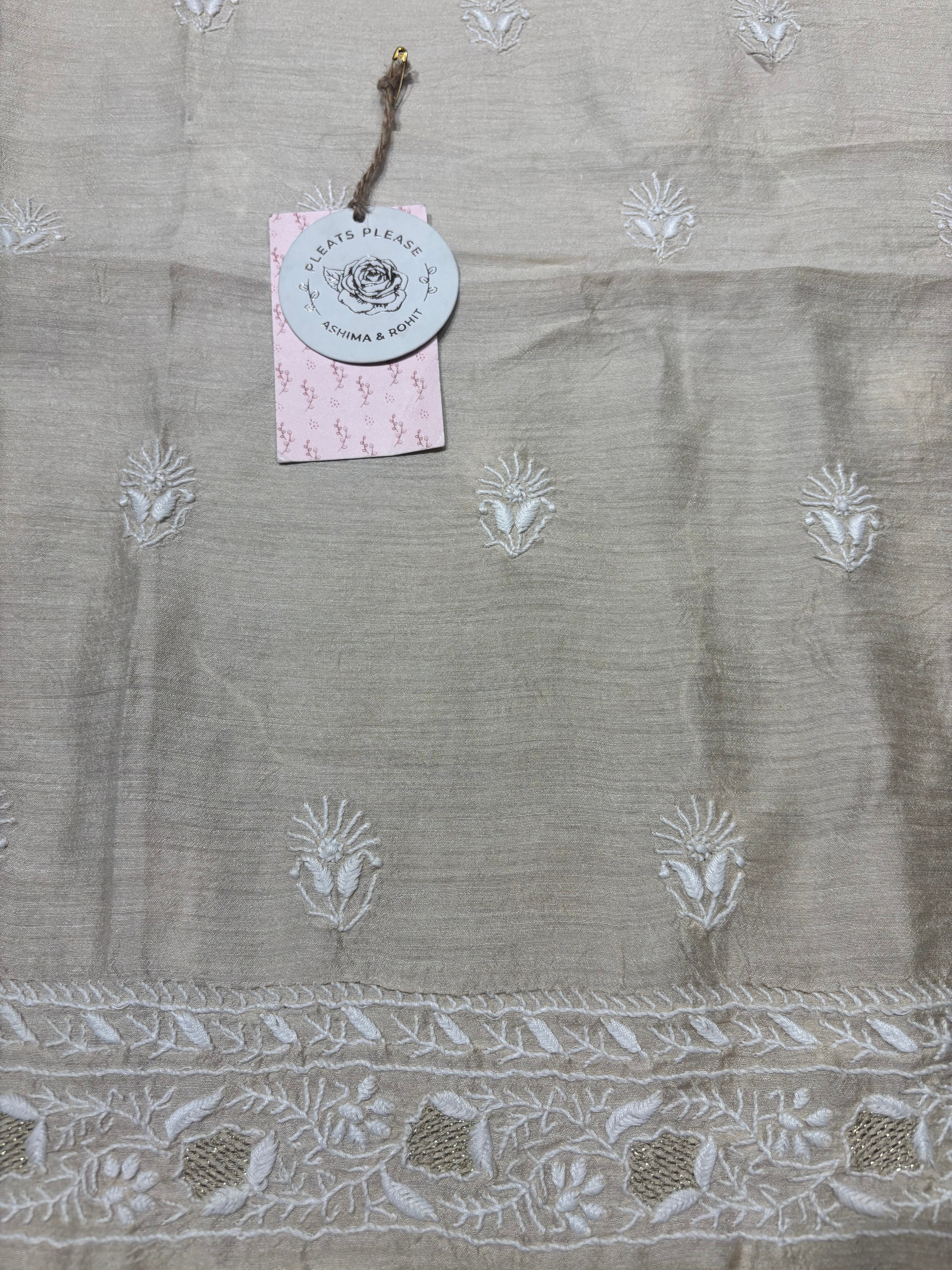 Dyeable Monga Silk Chikankari Chikankari Men’s Kurta Fabric
