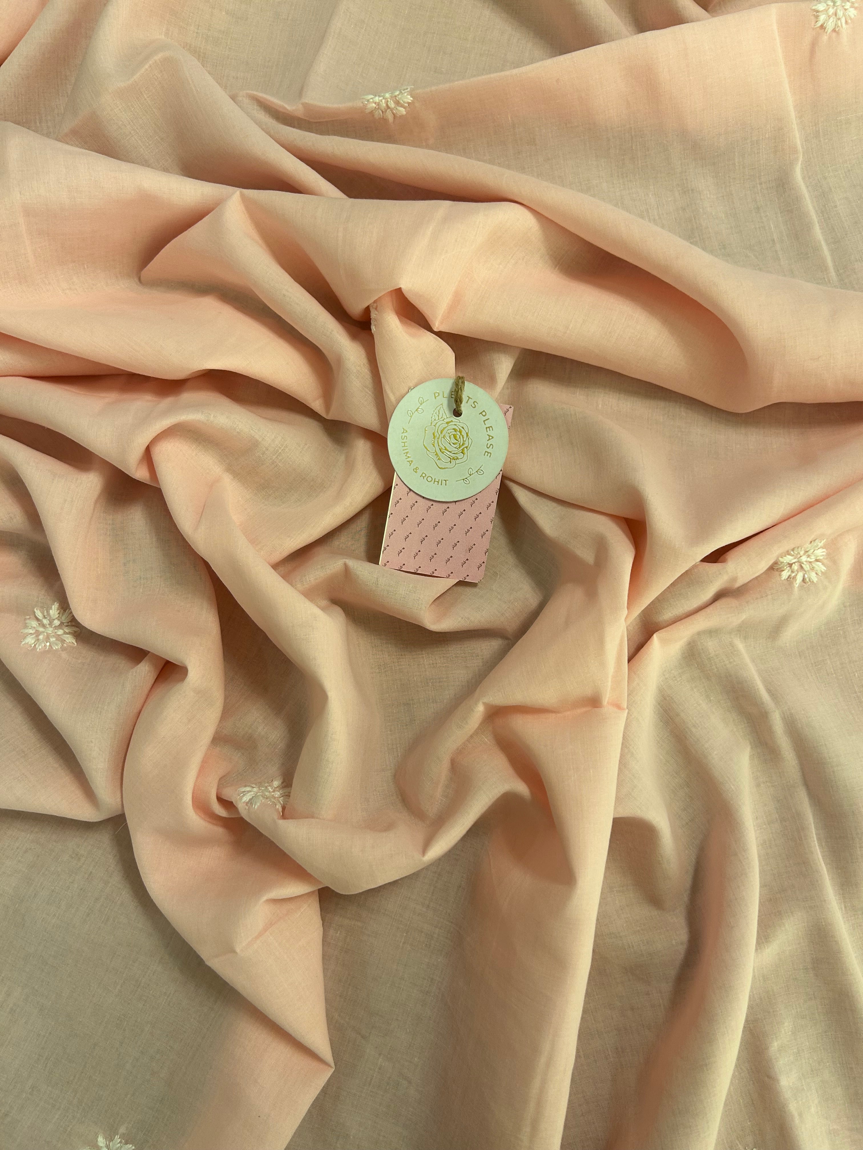 Baby Pink Mulmul Chikankari Kurta & Dupatta