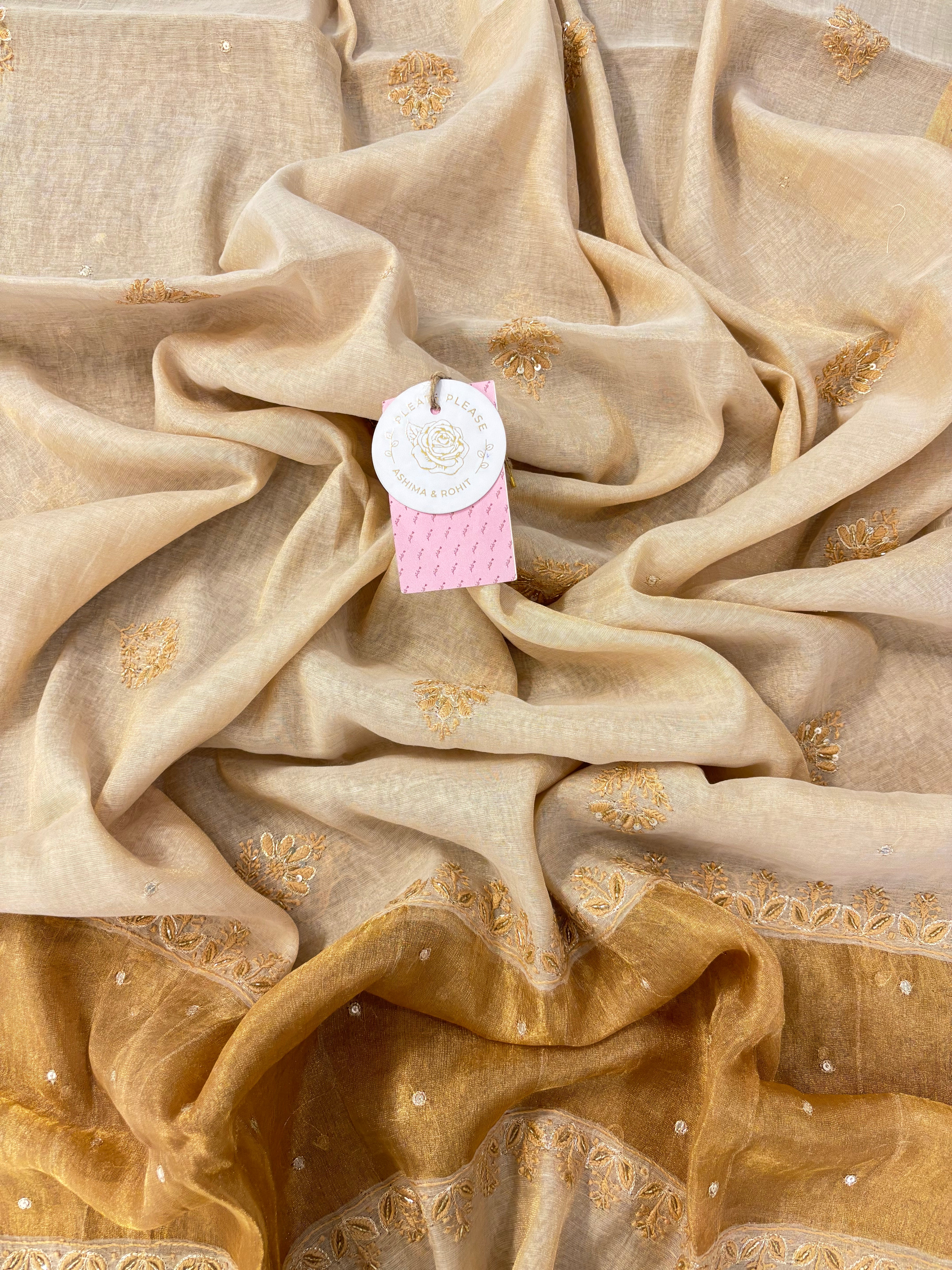 Dyeable Pure & Premium Tissue Chikankari Kurta & Dupatta - Pleats PleaseChikankari