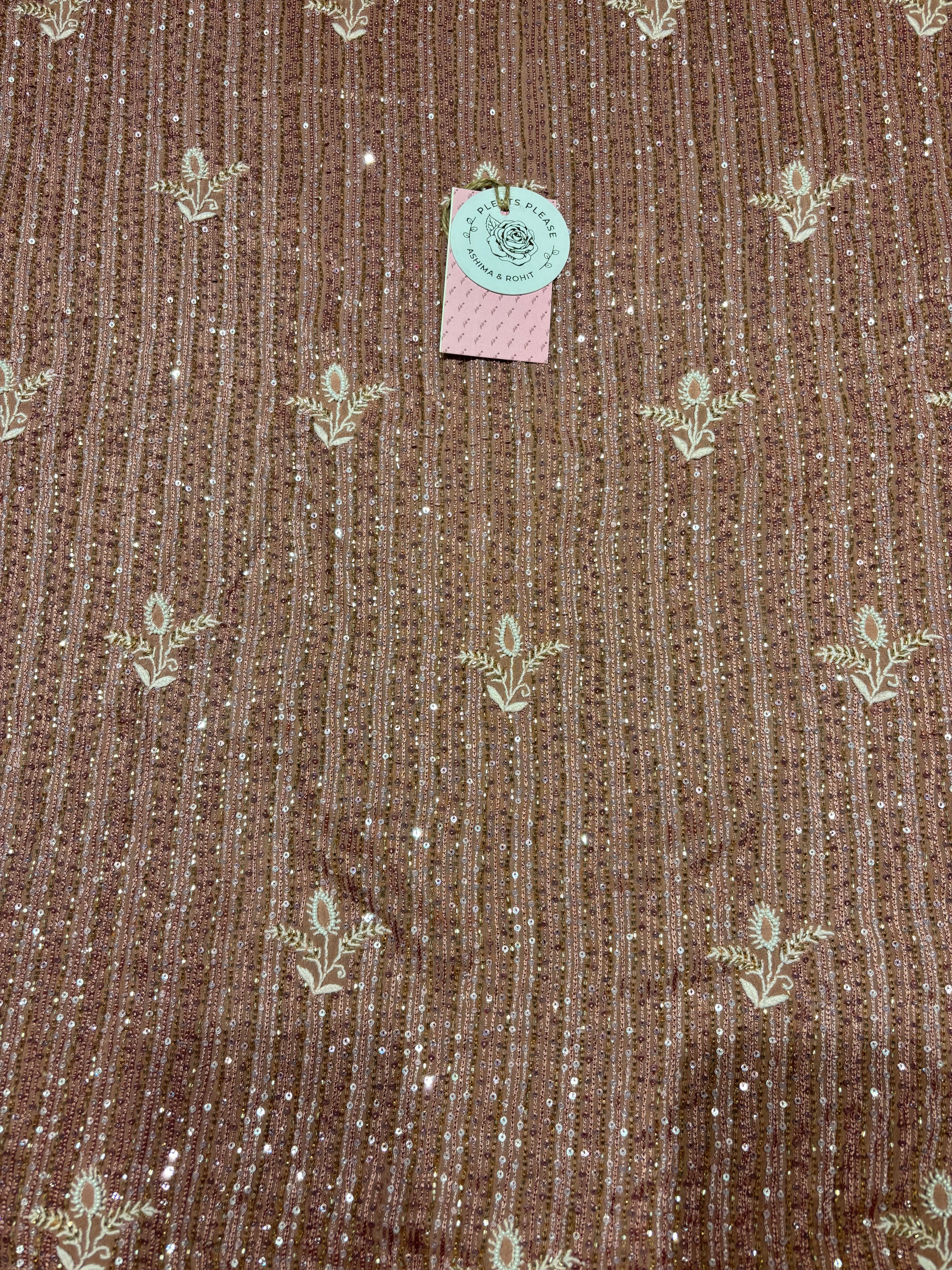 Taupe pink Pure & Premium Georgette Chikankari Kurta & Dupatta Set