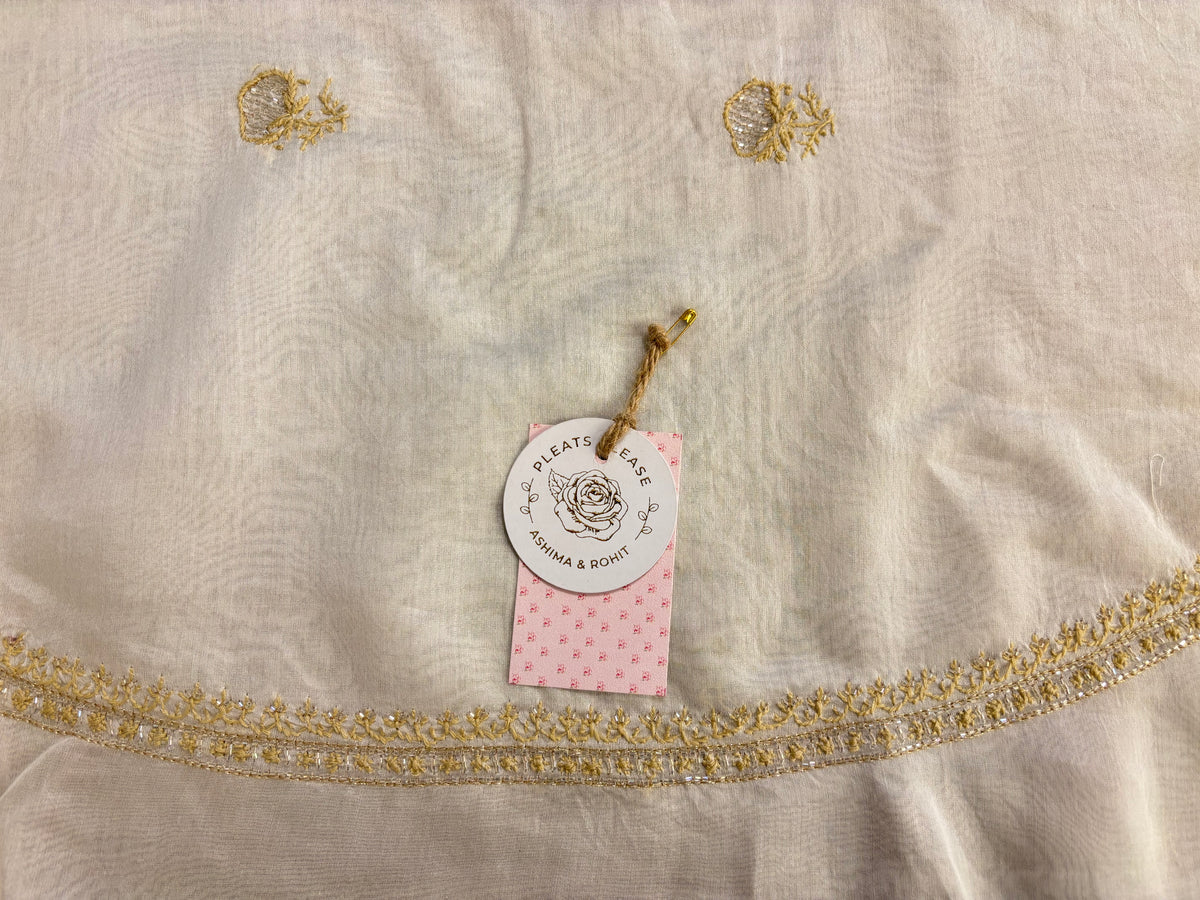 Dyeable Chanderi Silk Chikankari Bnarasi Boota Men’s Kurta