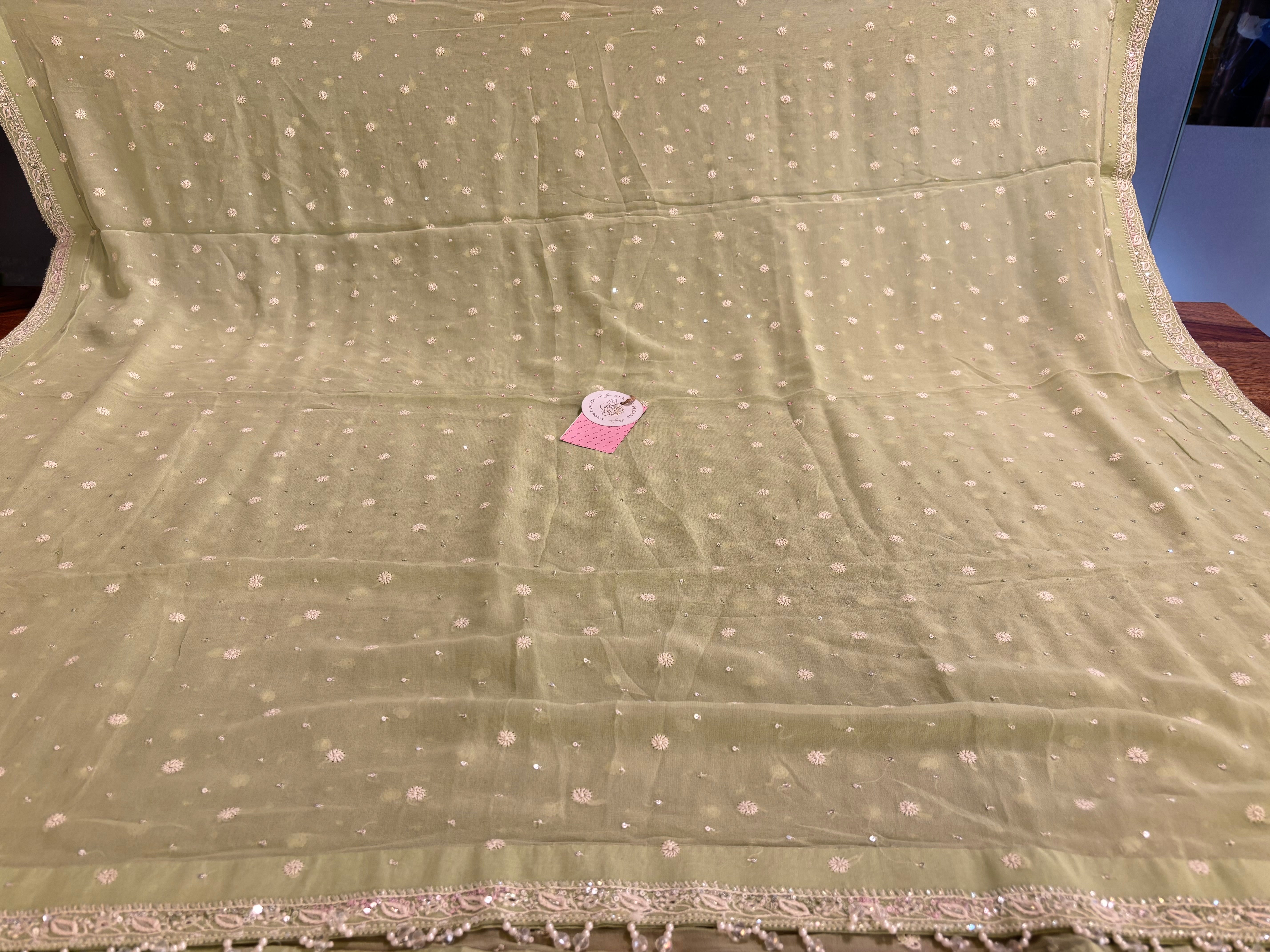 Pistachio Green Pure & Premium Chikankari Kurta & Dupatta