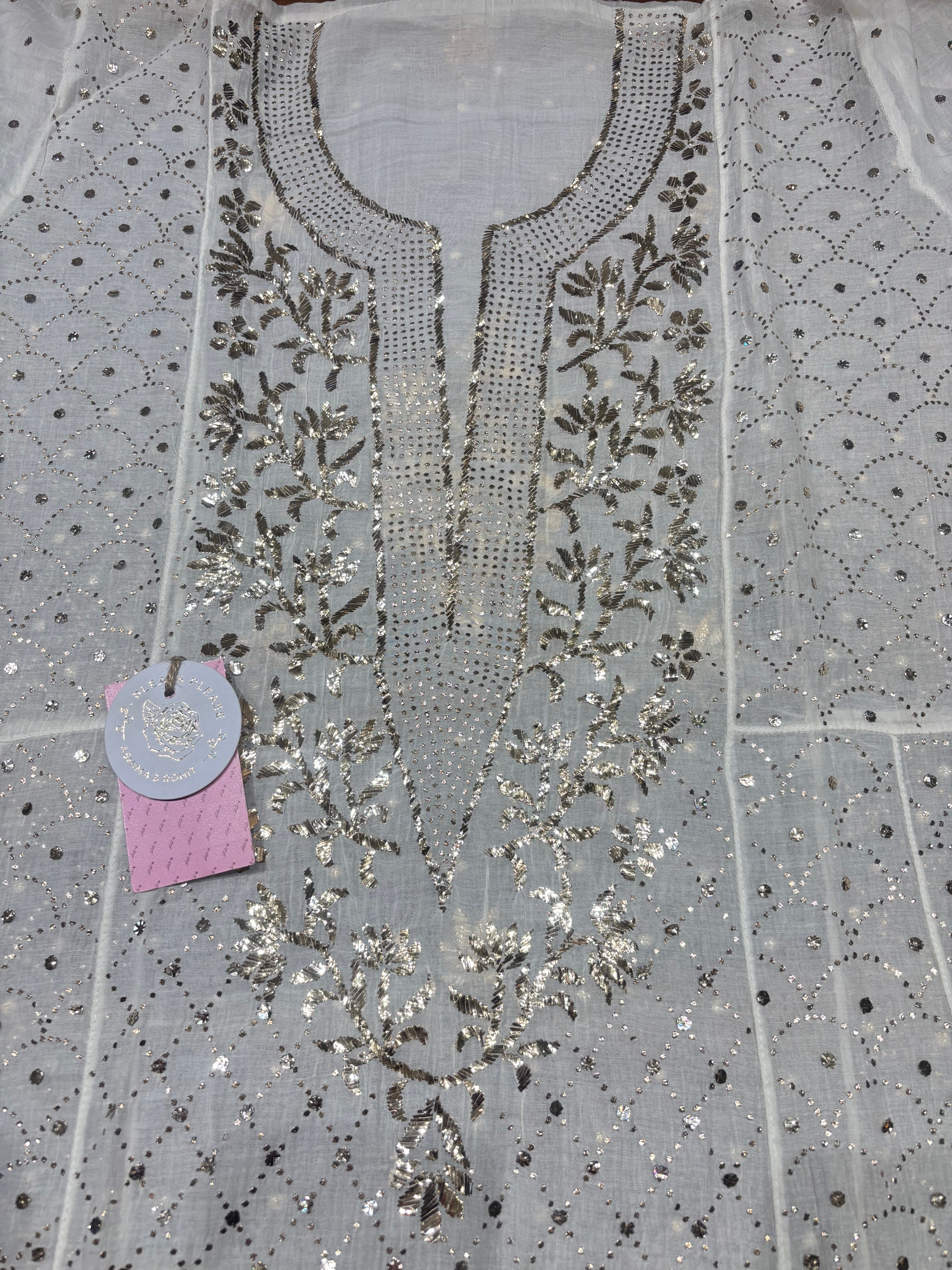 Dyeable Chanderi Mul Mukaish Anarkali & Dupatta Set