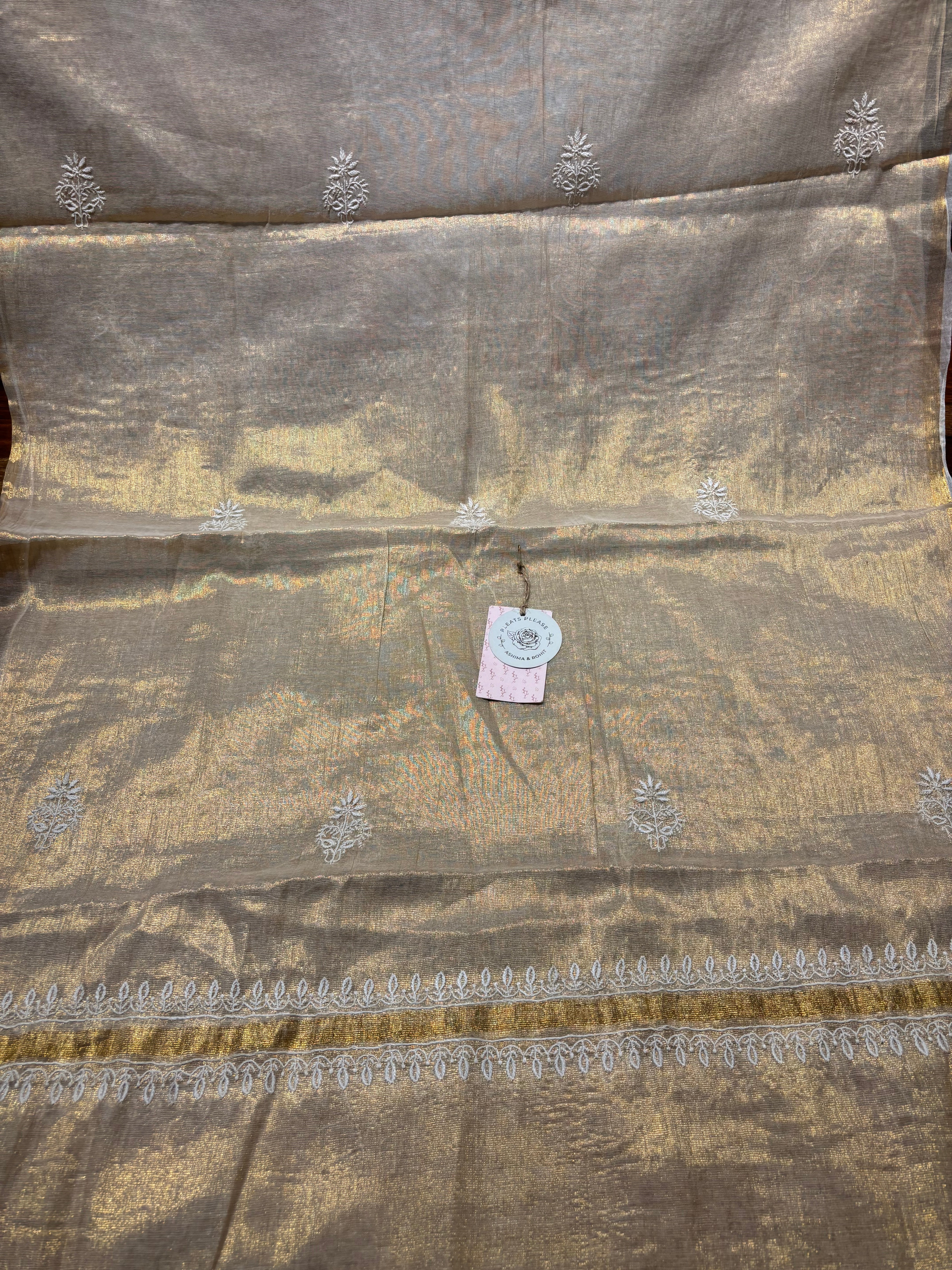 Dyeable Tissue Chikankari Kurta and Dupatta Fabric